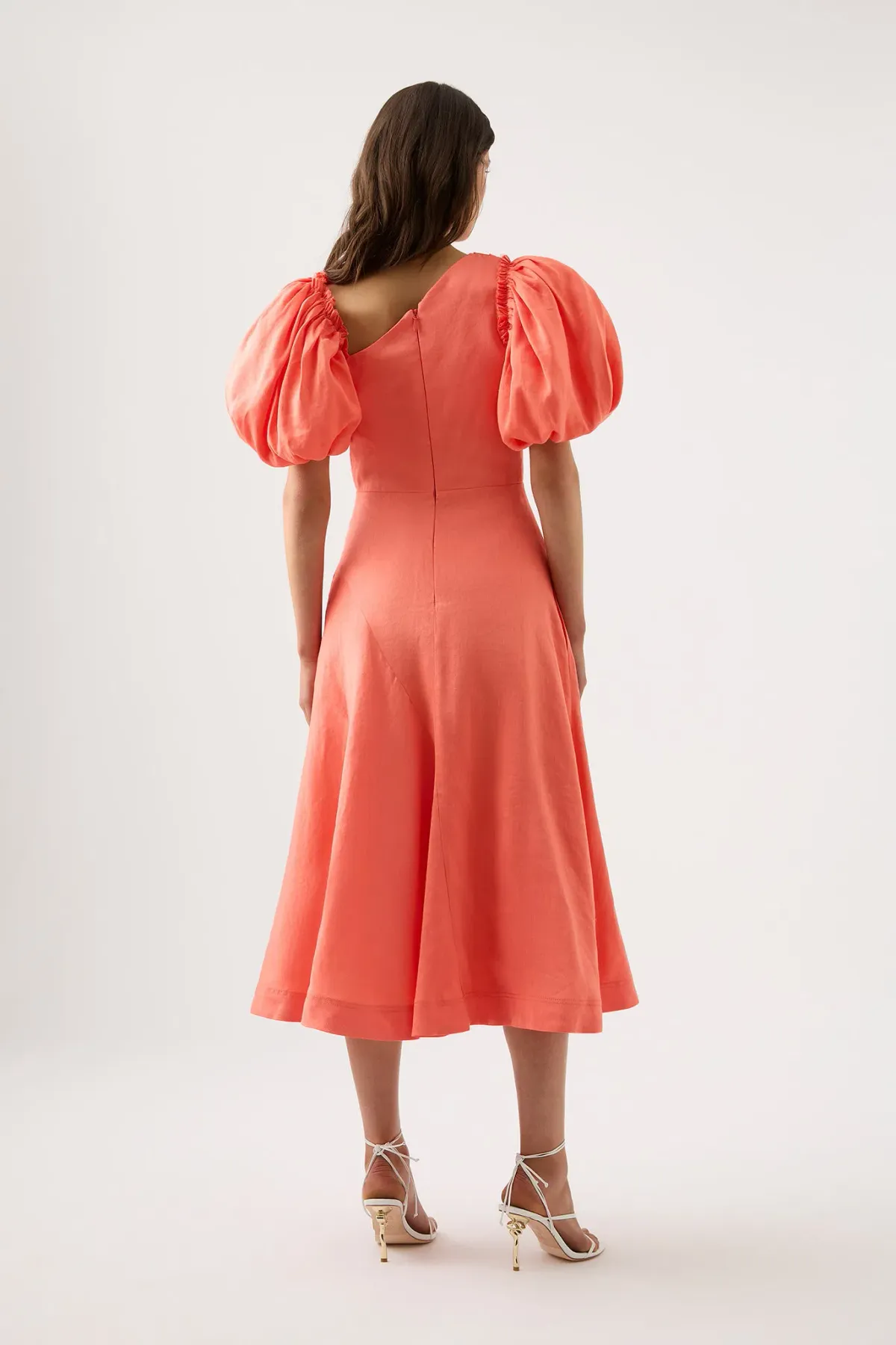Aje Maia Midi Dress Coral Size 10 / M - Image 3
