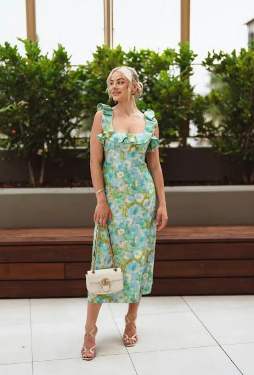 Zimmermann High Tide Frilled Midi Dress Floral Size 0 / Au 8 for rent on The Volte - main image