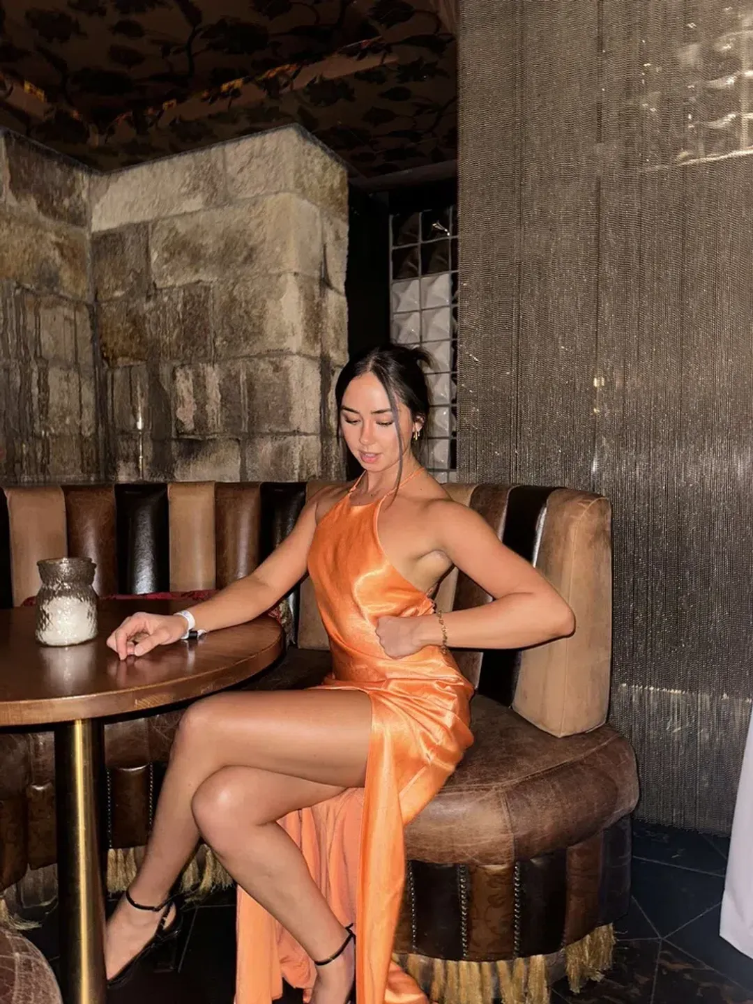 Bec & Bridge Annika Maxi Dress Coral Size 6  for rent on The Volte - main image