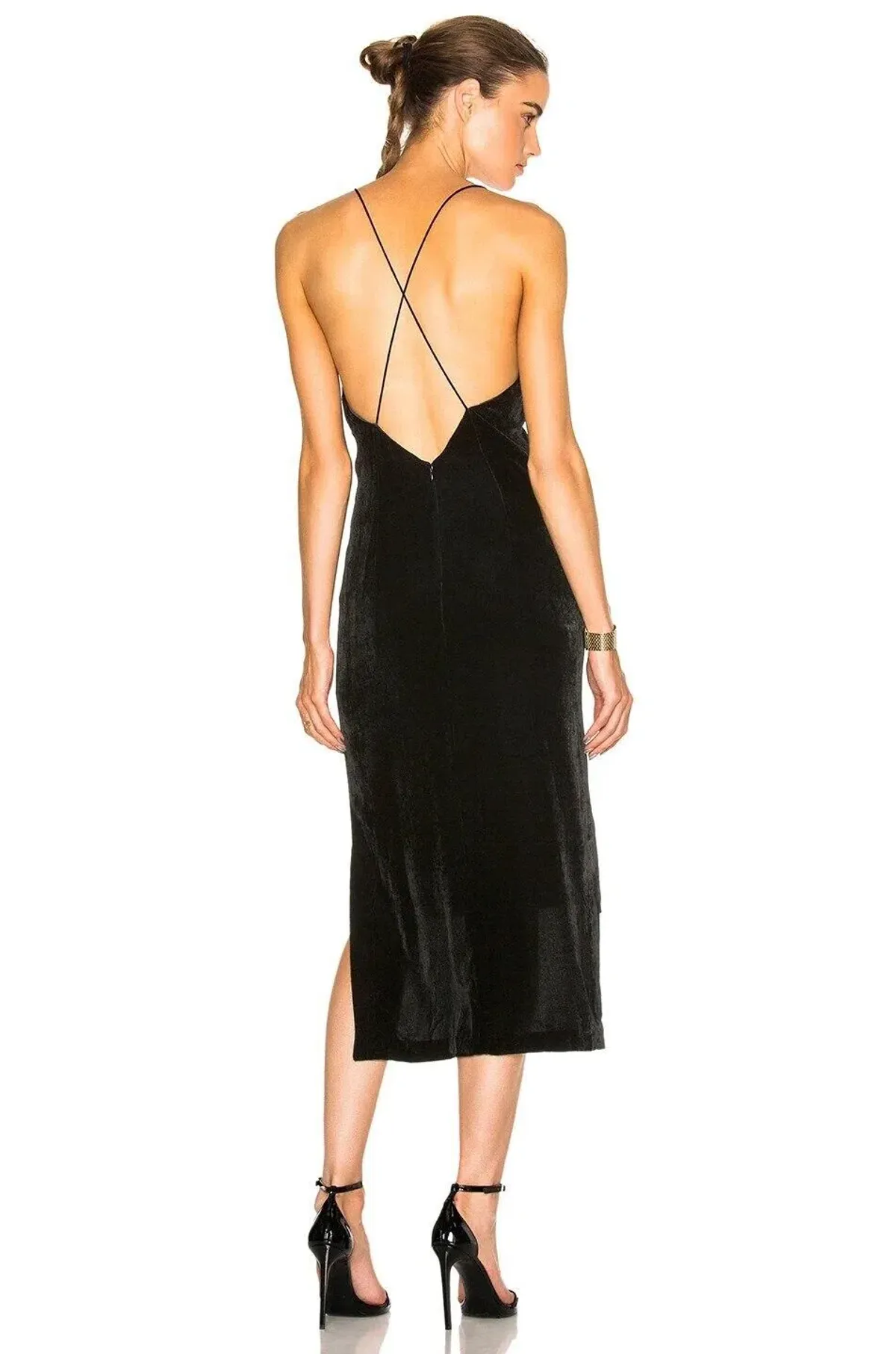 Dion Lee  Slip Silk Blend Hi Low Strappy Dress Black Size 12 - Image 2
