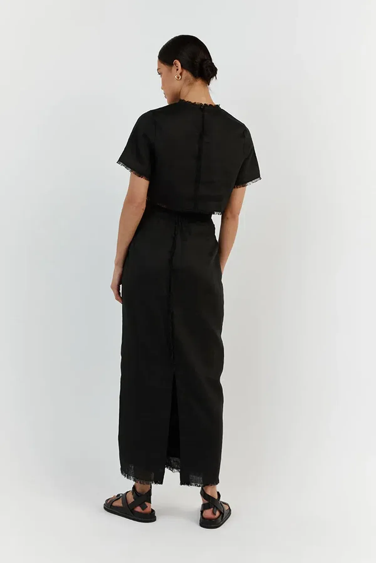 Dissh Georgie Linen Fringe Sets Black Size 12 - Image 4