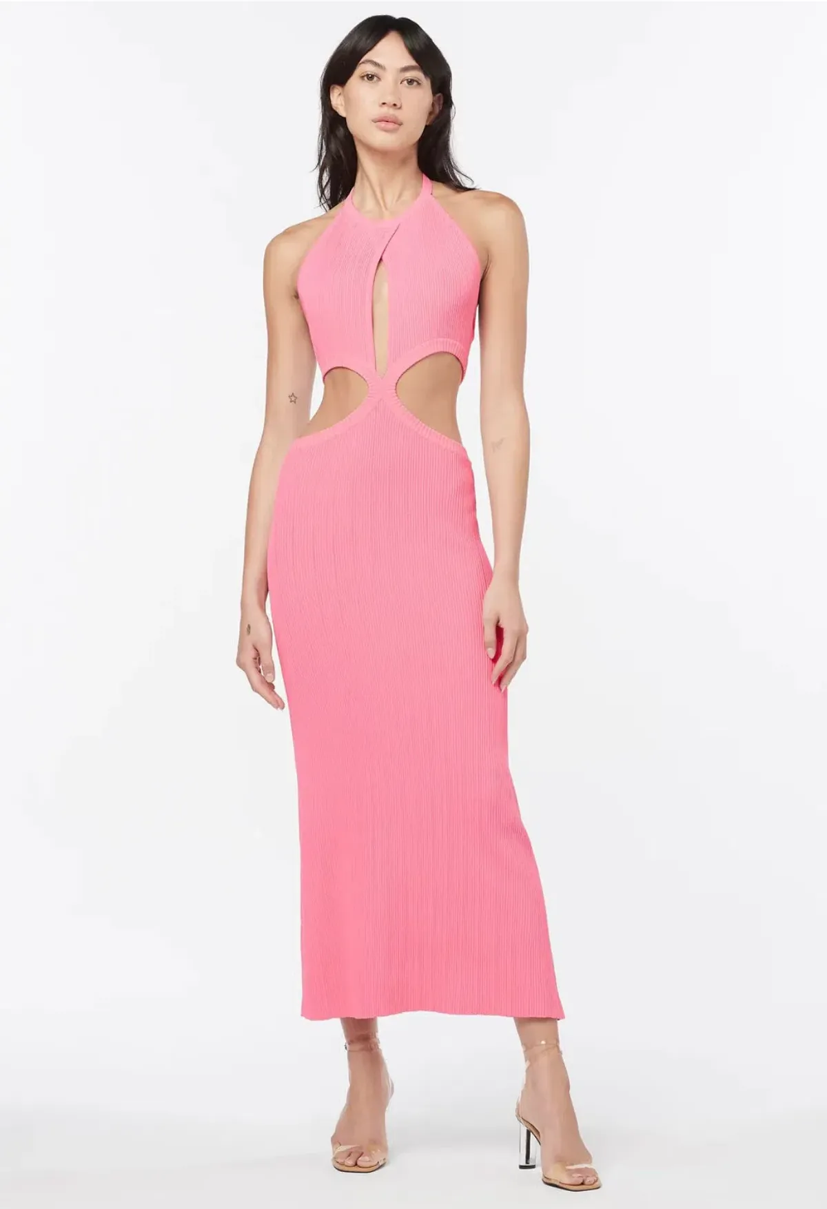 Manning Cartell Beyond Limits Knit Midi Dress in Pink Size 10 - Image 1