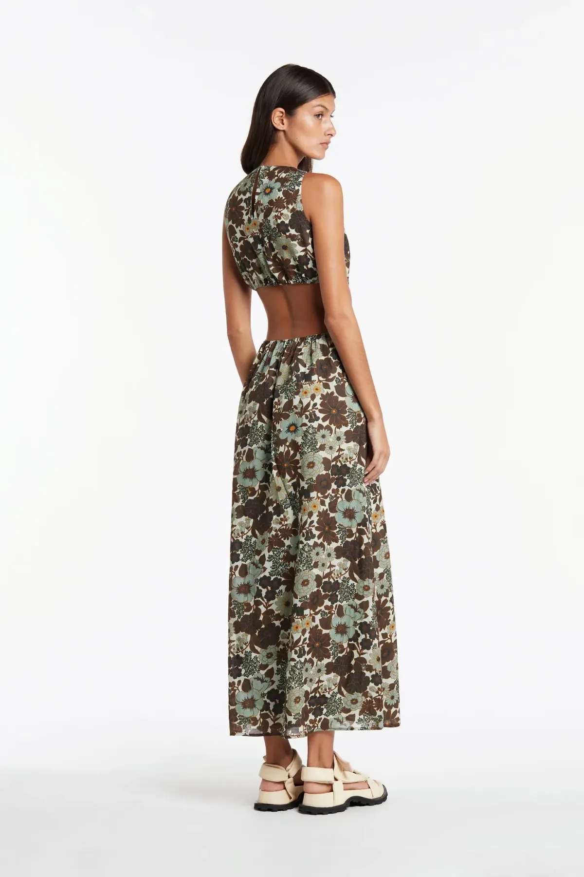 Sir The Label Constantine Cut Out Ring Midi Dress Floral Size 2 / AU 10 - Image 3