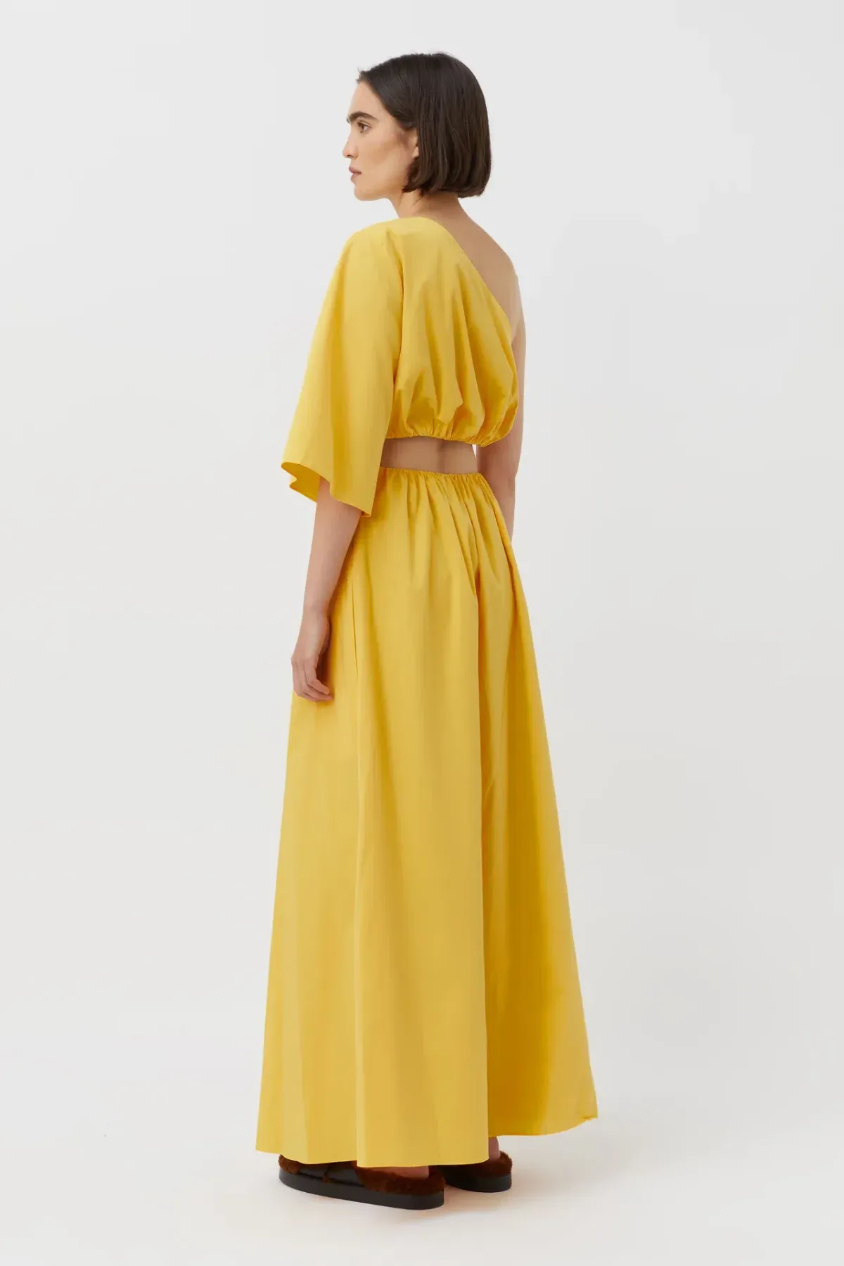 Camilla & Marc Wally One Shoulder Cut Out Maxi Dress in Honey Yellow Size 10 - Image 6