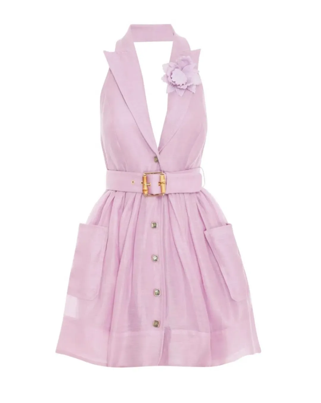 Zimmerman High Tide Tuxedo Mini Dress in Lilac Size 0/Au 8 for rent on The Volte - main image