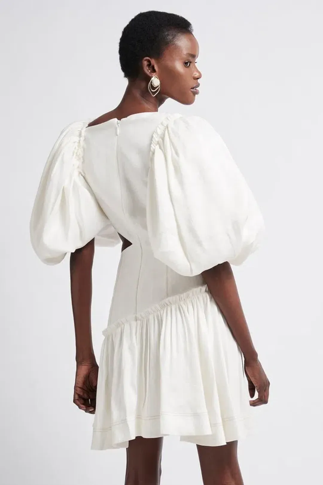 Aje Chateau Mini Dress Ivory Size 8  for rent on The Volte - main image