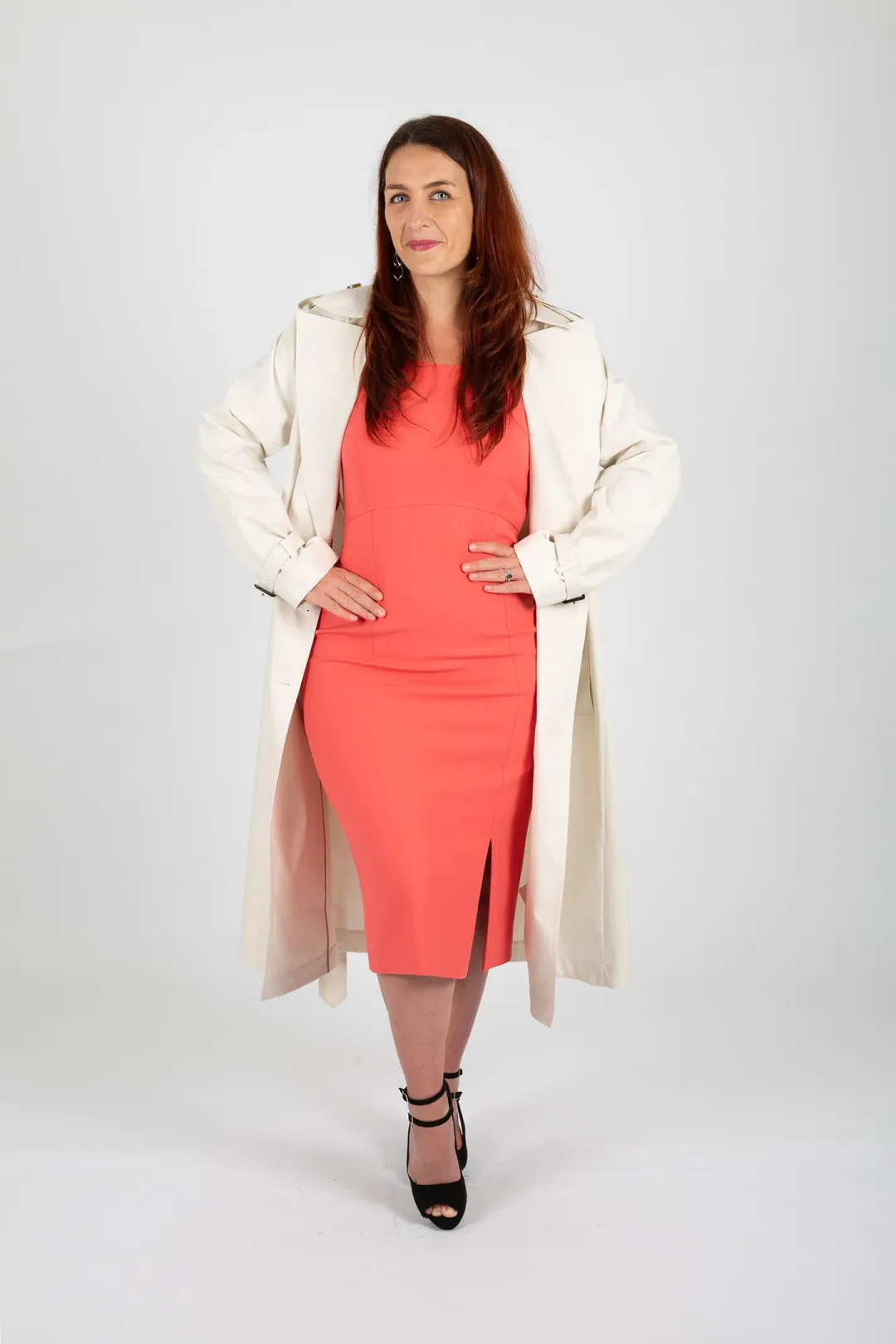 Hugo Boss Double-Breasted Trench Coat with Belted Closure White Size 10 for rent on The Volte - main image