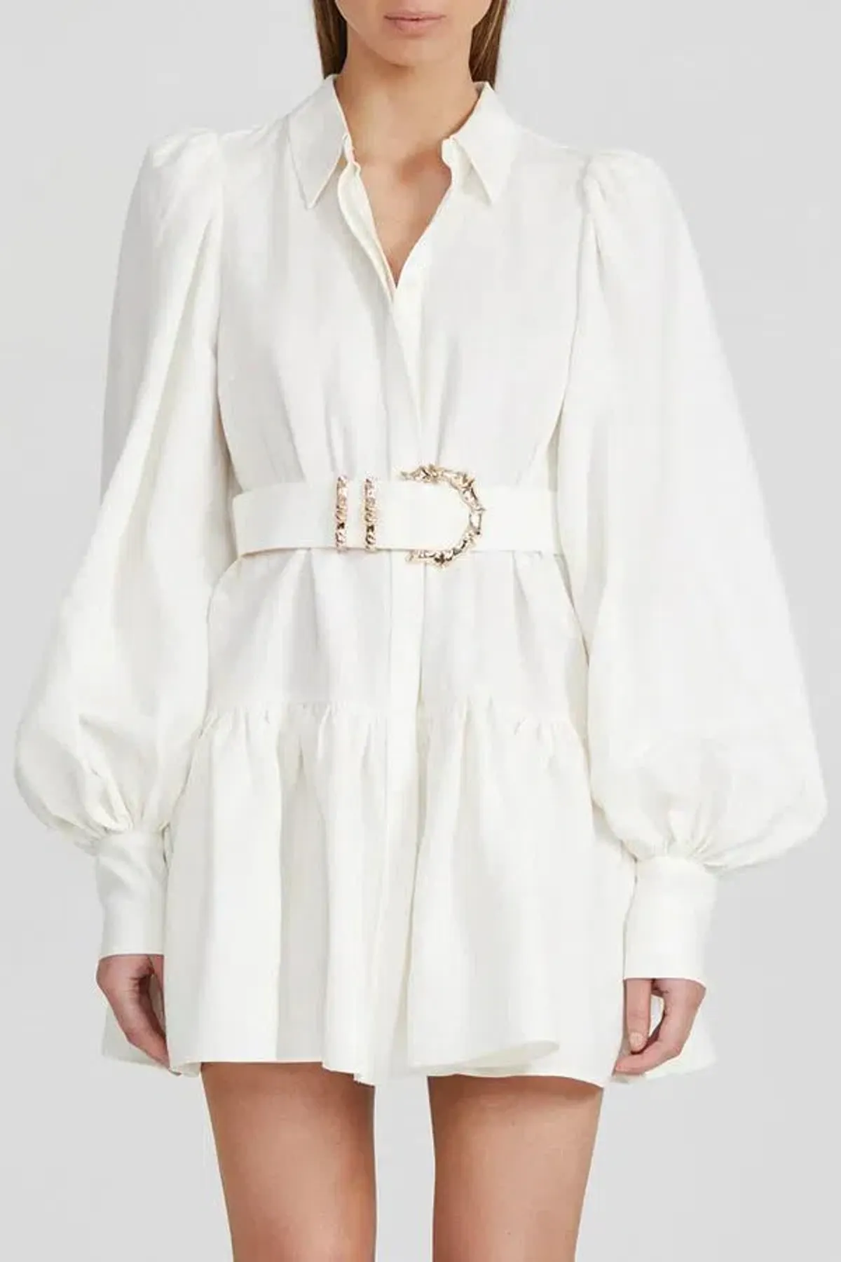 Acler Sherwood Mini Dress Ivory Size 14 - Image 2