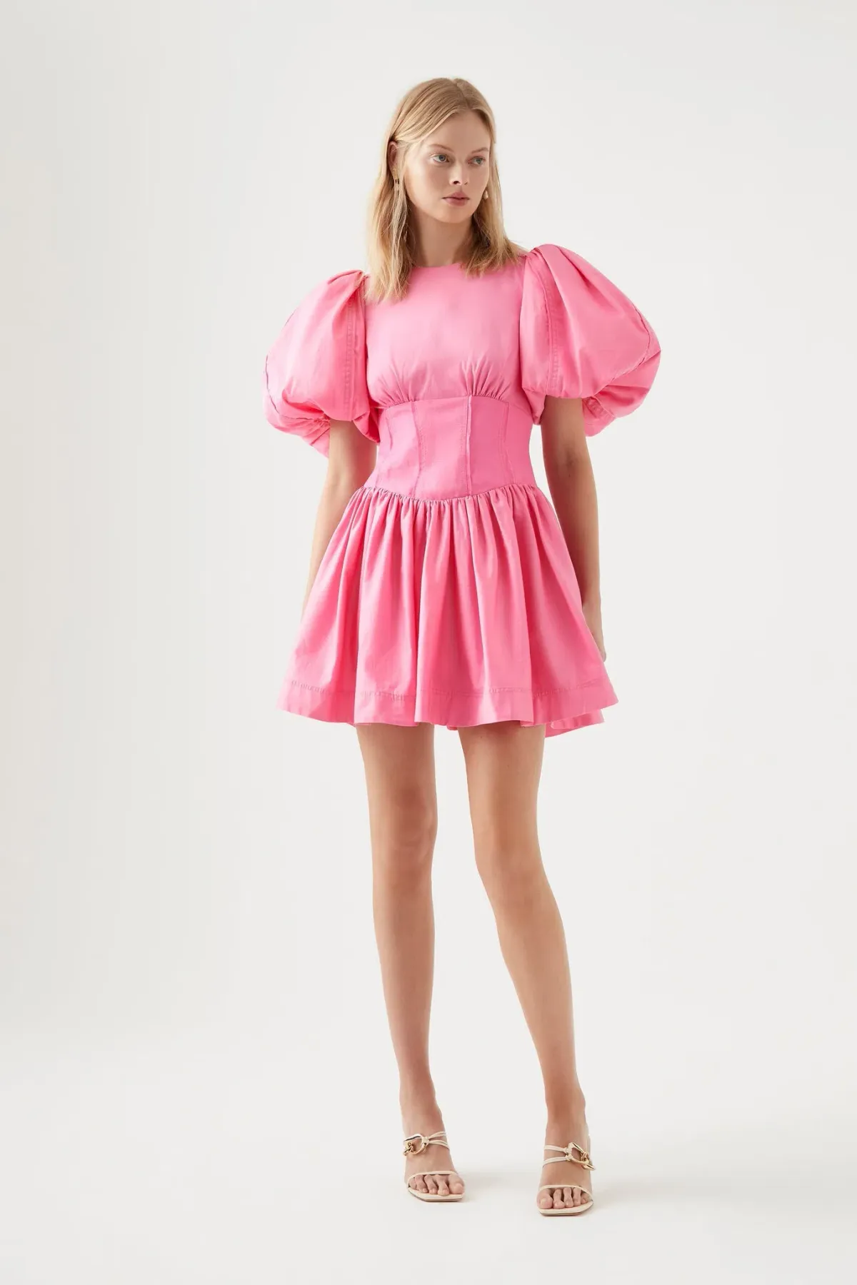 Aje Gianna Puff Sleeve Mini Dress Pink Size AU 8 - Image 1
