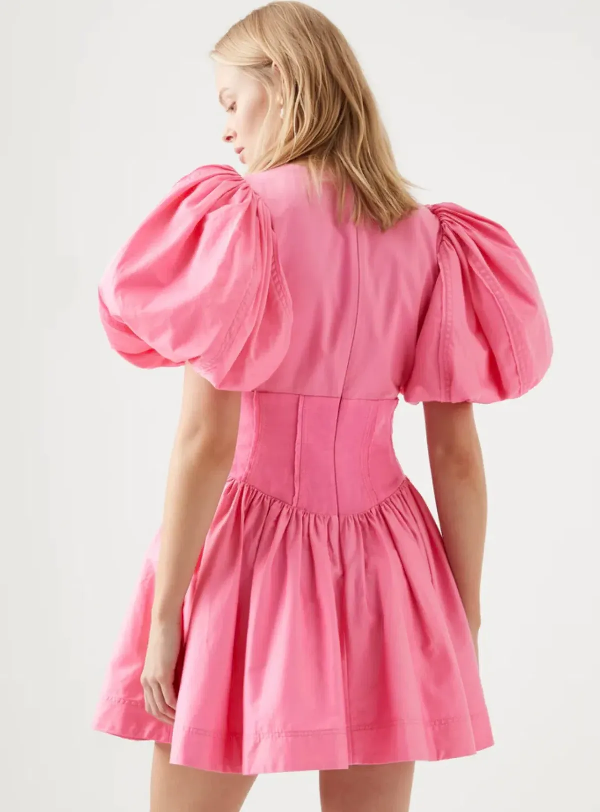 Aje Gianna Puff Sleeve Mini Dress Pink Size AU 8 - Image 3