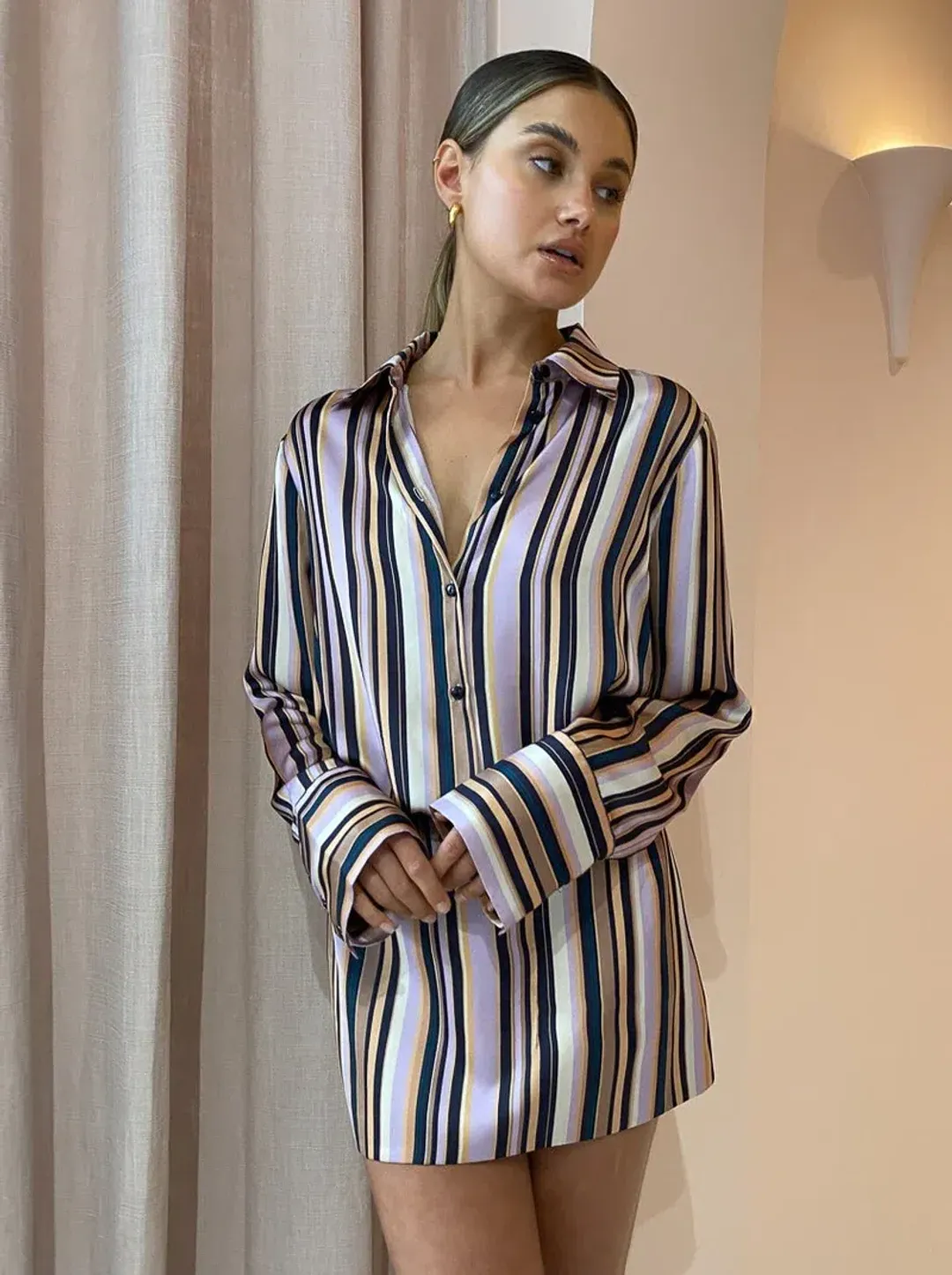 Hansen & Gretel Jerico Dress In Licorice Stripe Size AU 10 for rent on The Volte - main image