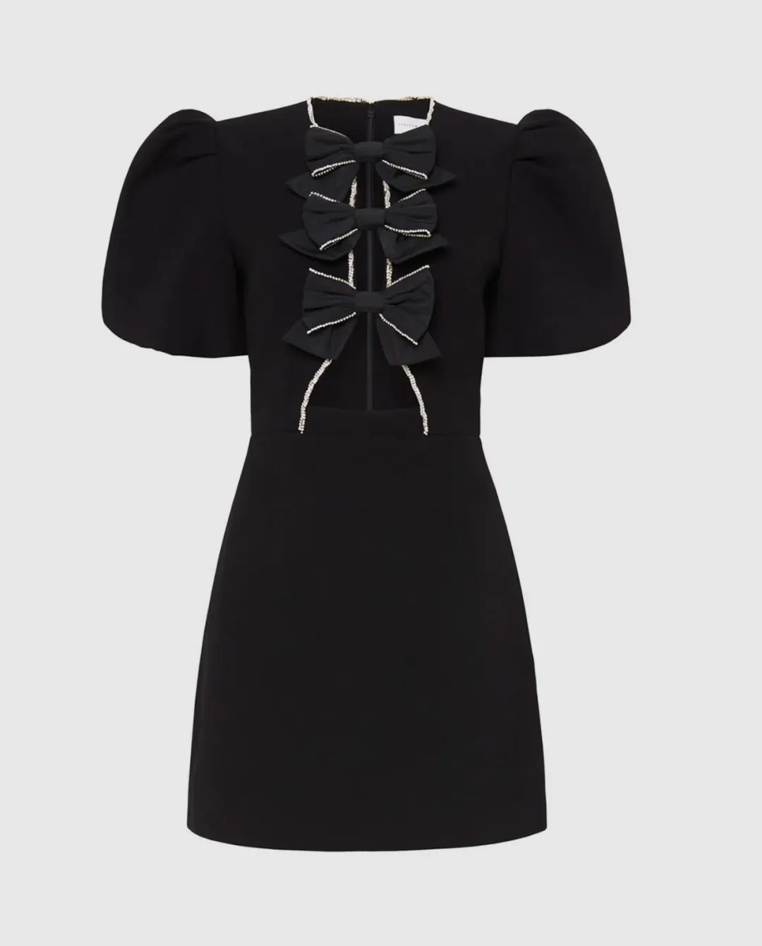 Rebecca Vallance Katie Bow Mini Dress Black Size 12 for rent on The Volte - main image