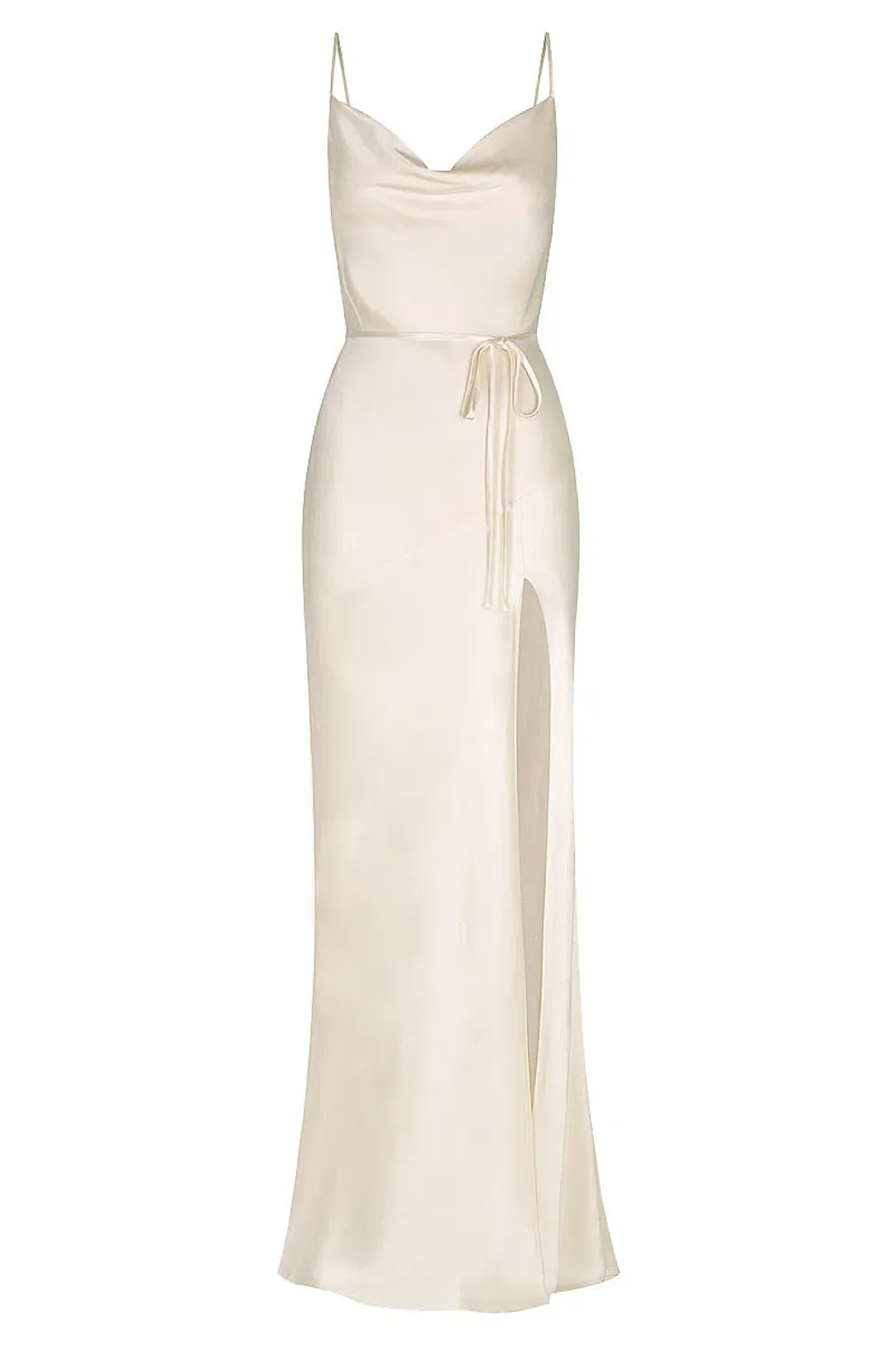  Shona Joy La Lune Bias Cowl Maxi Dress Cream Size 10 for rent on The Volte - main image