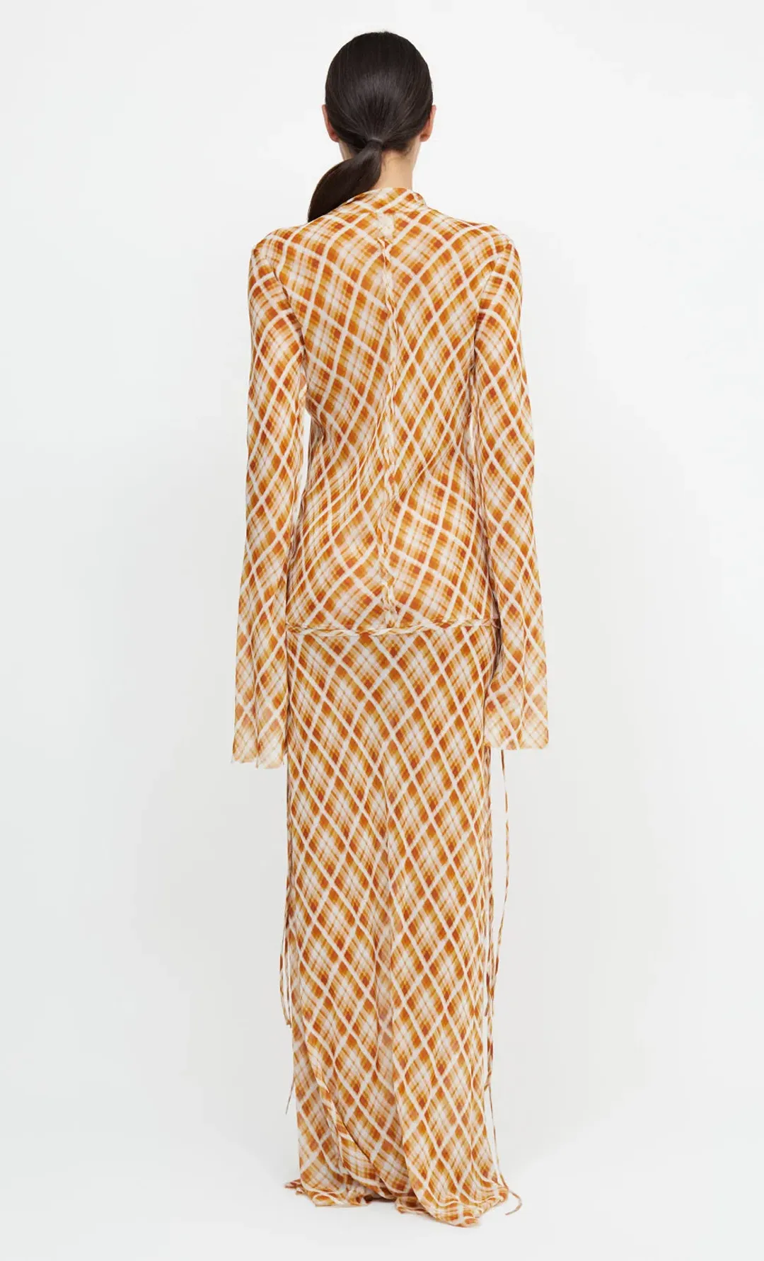 Bec & Bridge Sunflower Check Long Sleeves Maxi Dress Print Size 8 for rent on The Volte - main image