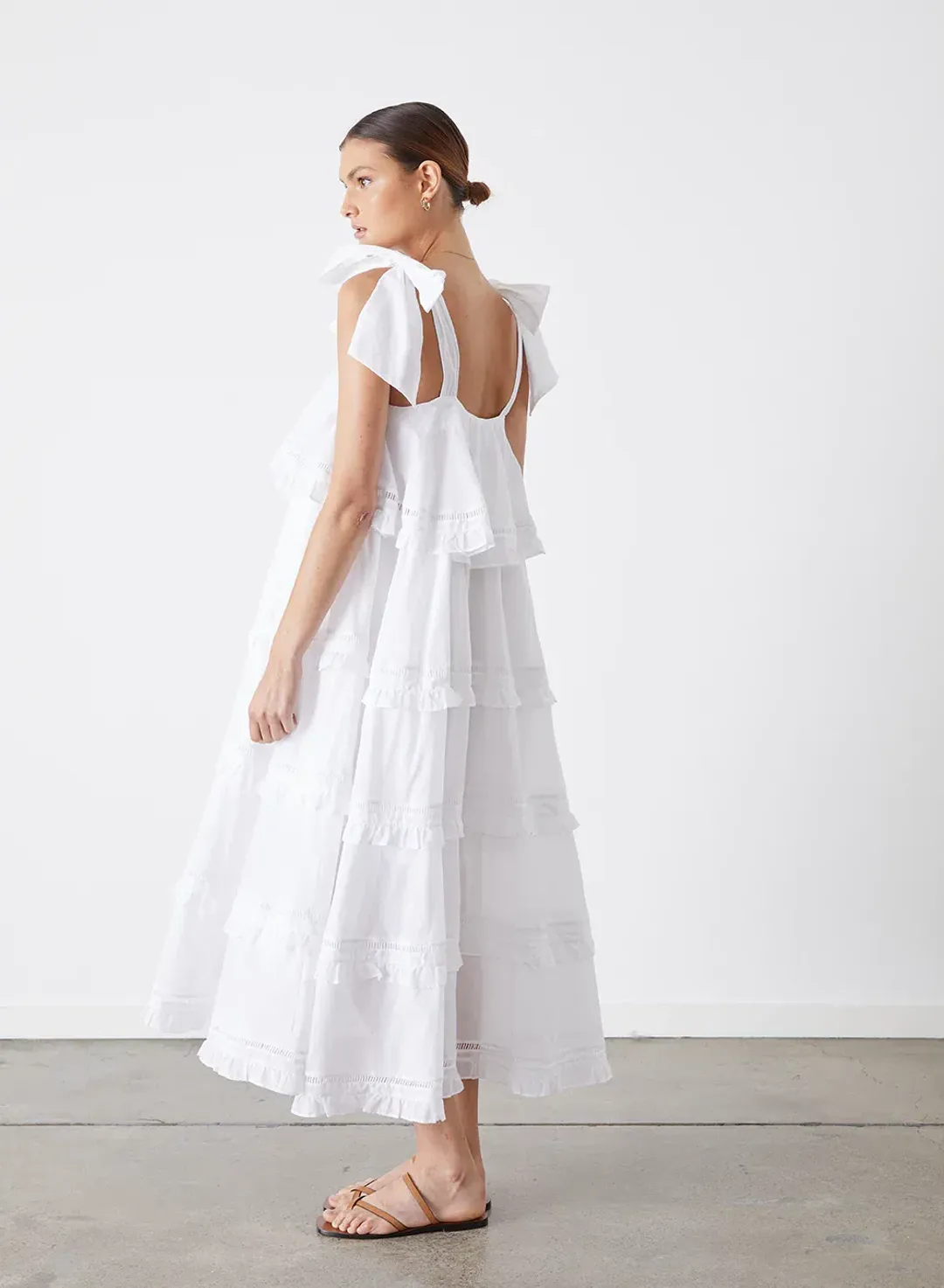 Joslin Studio Cosette Organic Cotton Midi Dress White Size AU 8 for rent on The Volte - main image