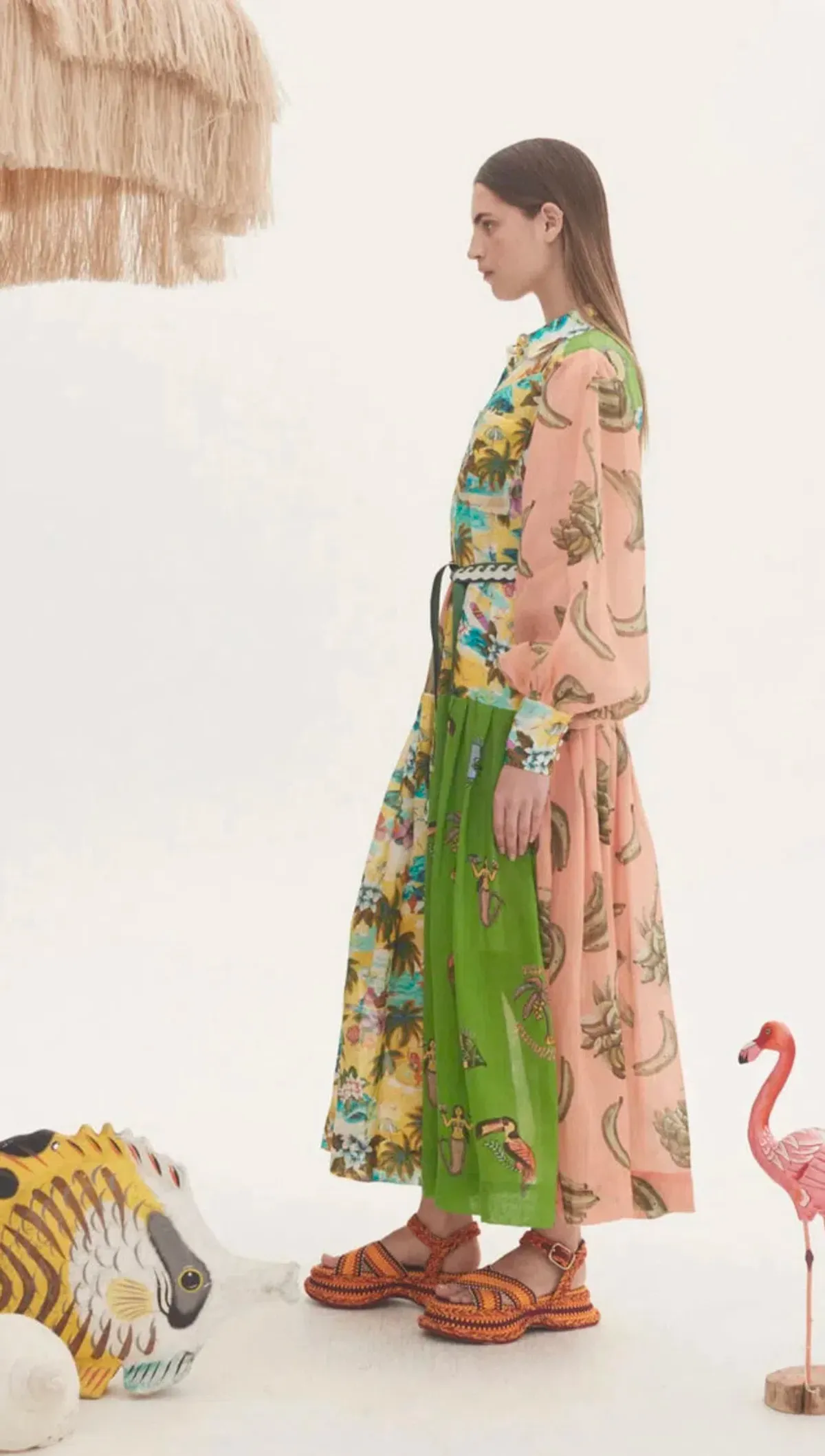 Alemais Holiday Patchwork Shirtdress Multi-colored Size AU 6 - Image 2