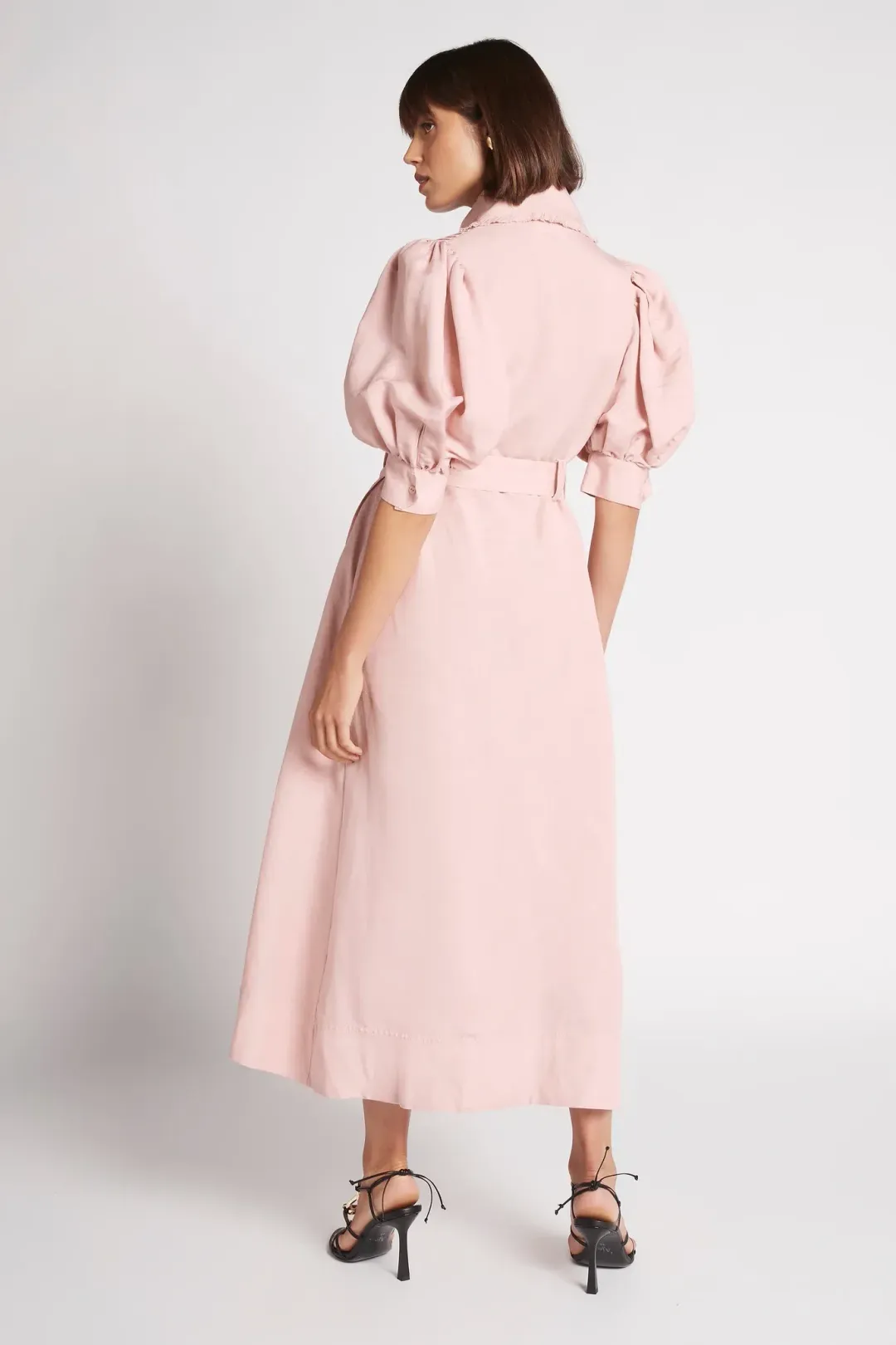 Aje Madeleine Belted Midi Dress Pink Size 16 for rent on The Volte - main image