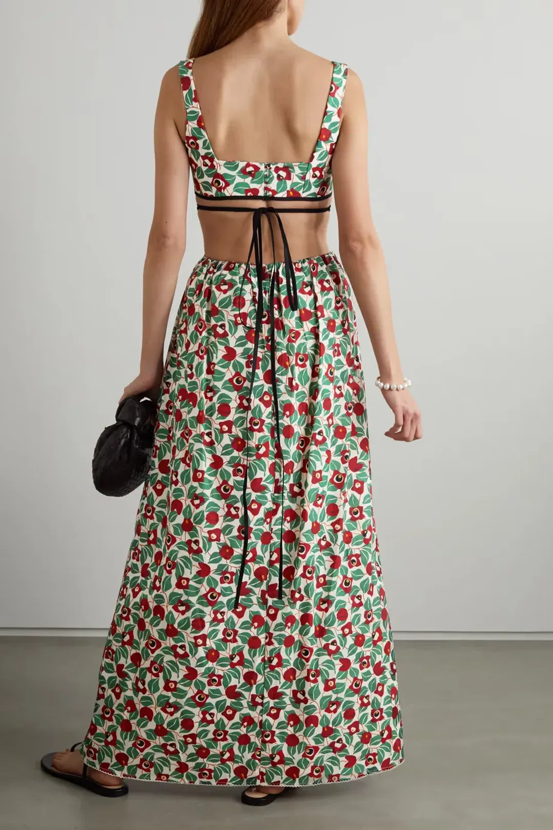 Agua by Agua Bendita Peonia Cutout Cotton Maxi Dress Floral Size 6 for rent on The Volte - main image