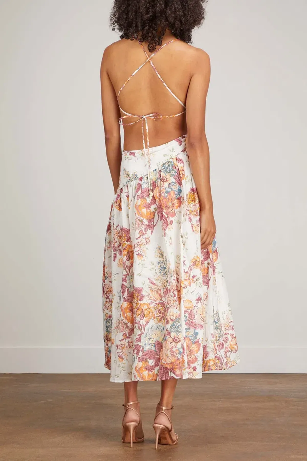 Zimmerman Pattie Asymmetric Dress in Cream Floral size 0/Au 8 - Image 2