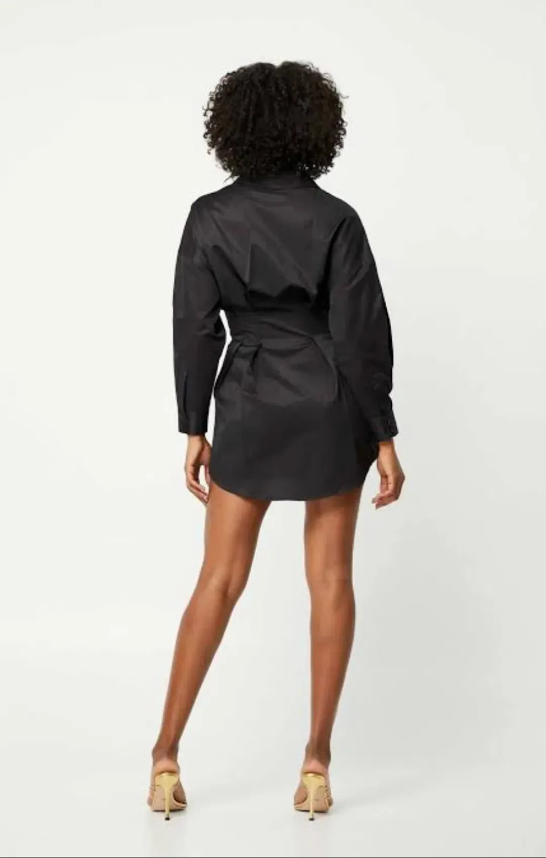 Mossman A New Light Shirt Mini Dress Black Size 8 for rent on The Volte - main image