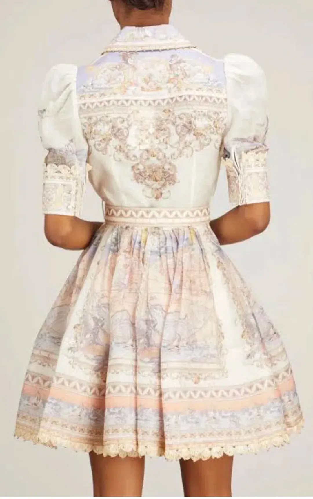 Zimmermann High Tide Mini Shirt Dress Odyssey Print Size 1 / AU 10 for rent on The Volte - main image