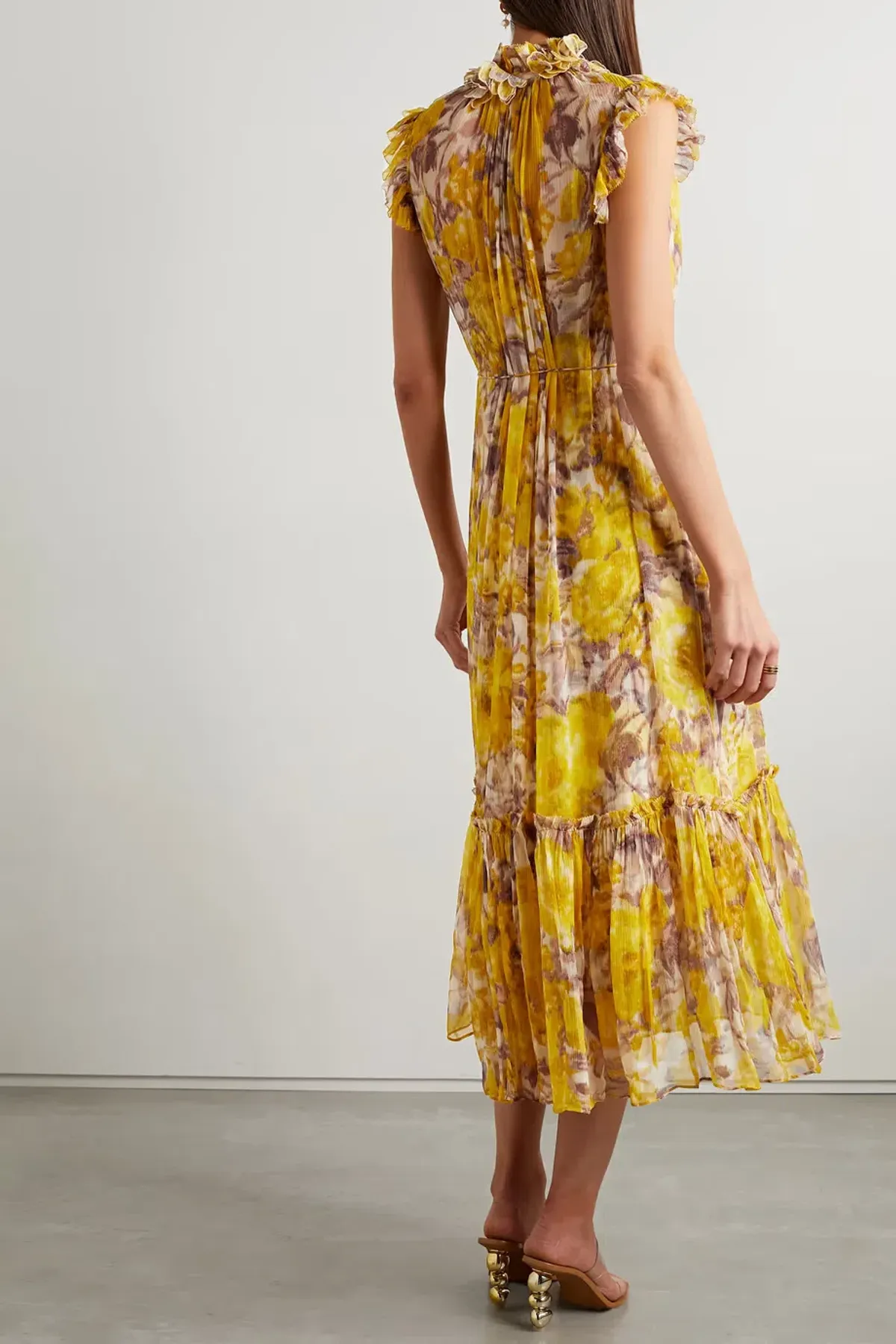 Zimmermann High Tide Flutter Midi Dress Yellow Size 2 / AU 12 - Image 2