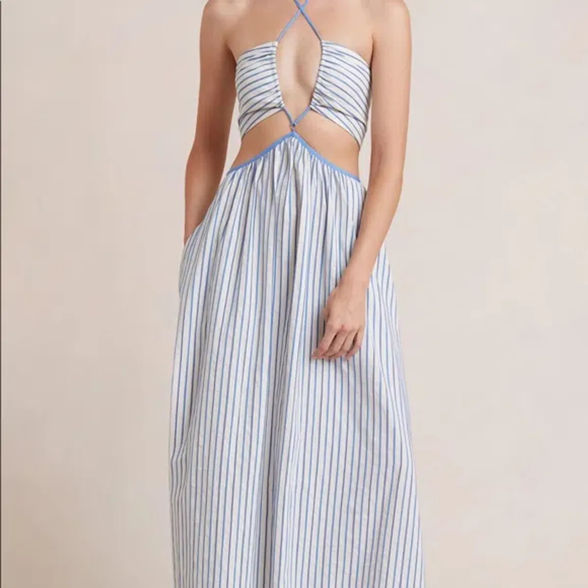 Bec & Bridge Lucia Cutout Maxi Dress White/Blue Size 12 - Image 2