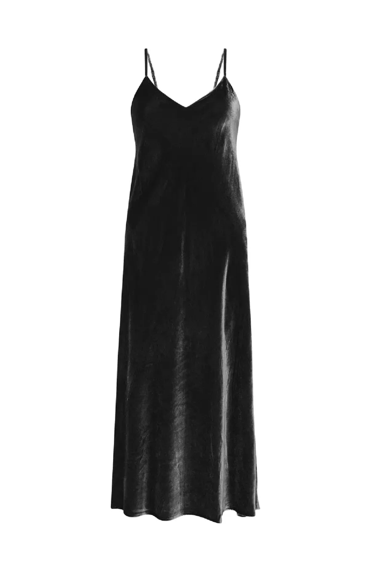 Silk Laundry Black Velvet 90's Slip Dress Black Size 12 - Image 3