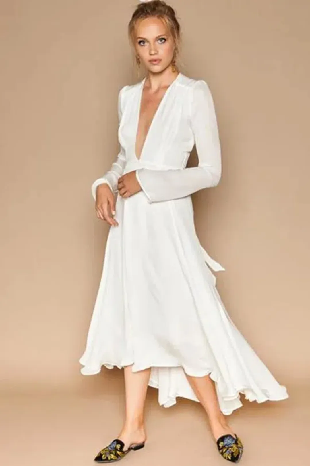 Stone Cold Fox Nico White Silk Dress White Size AU 8 for rent on The Volte - main image