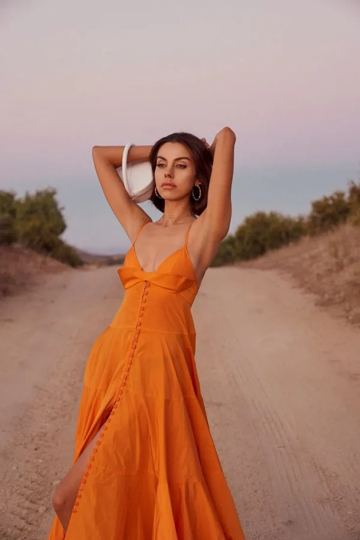 Jacquemus La Robe Manosque Tiered Maxi Dress Orange Size AU 8 - Image 4