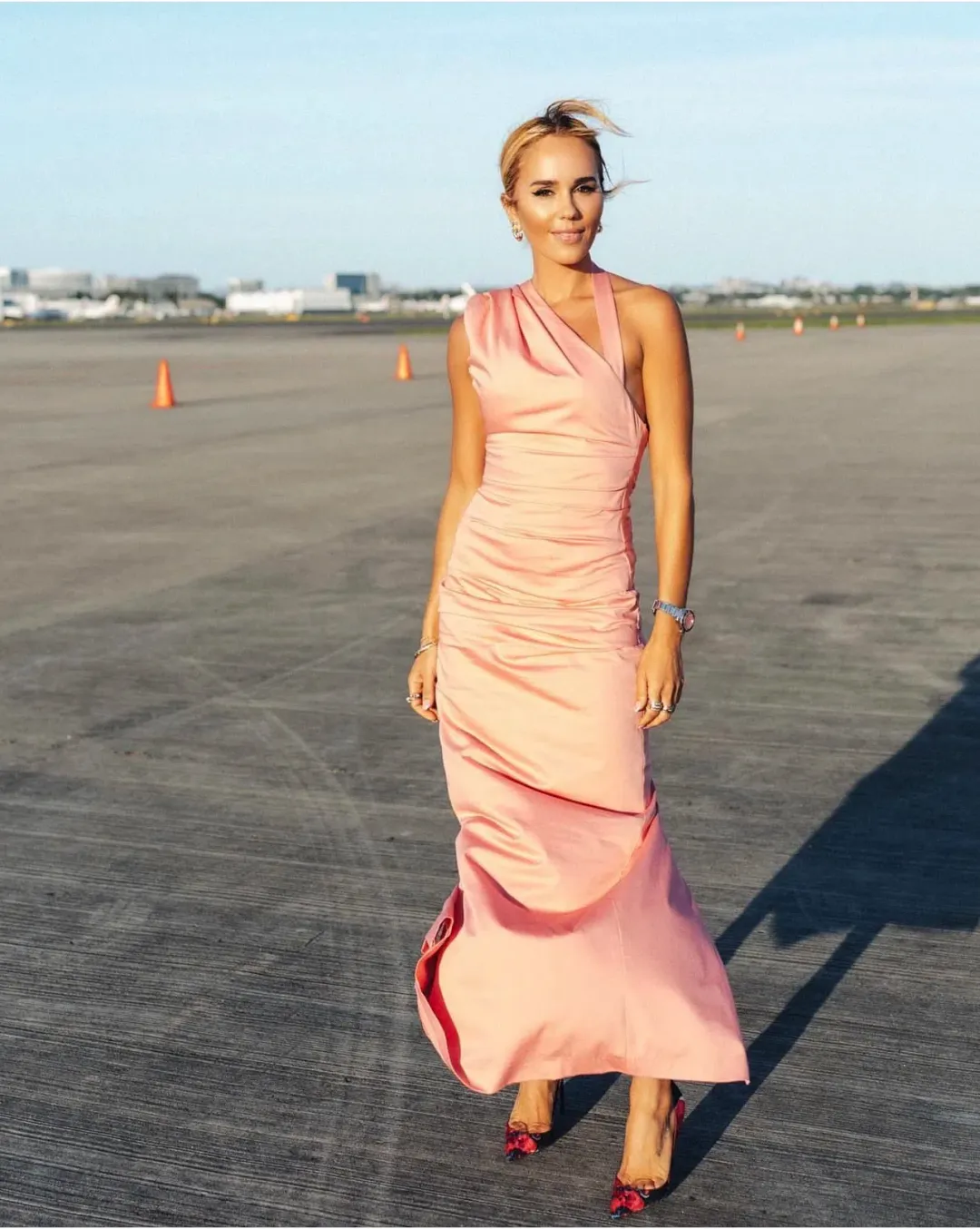 Sir The Label Giacomo Gathered Gown Pink Size AU 8 for rent on The Volte - main image