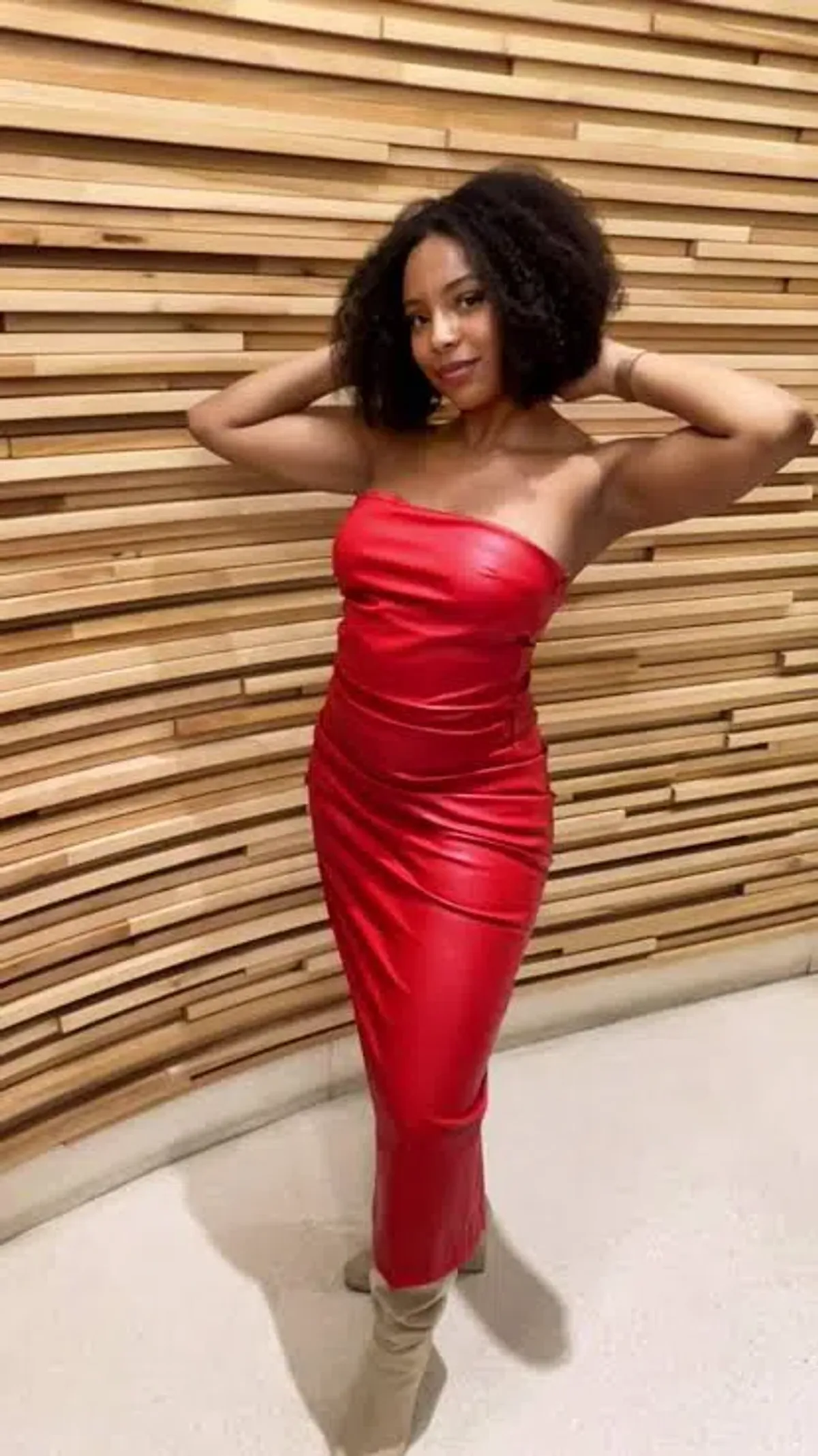 Girl On Fire Vegan leather dress - Image 3