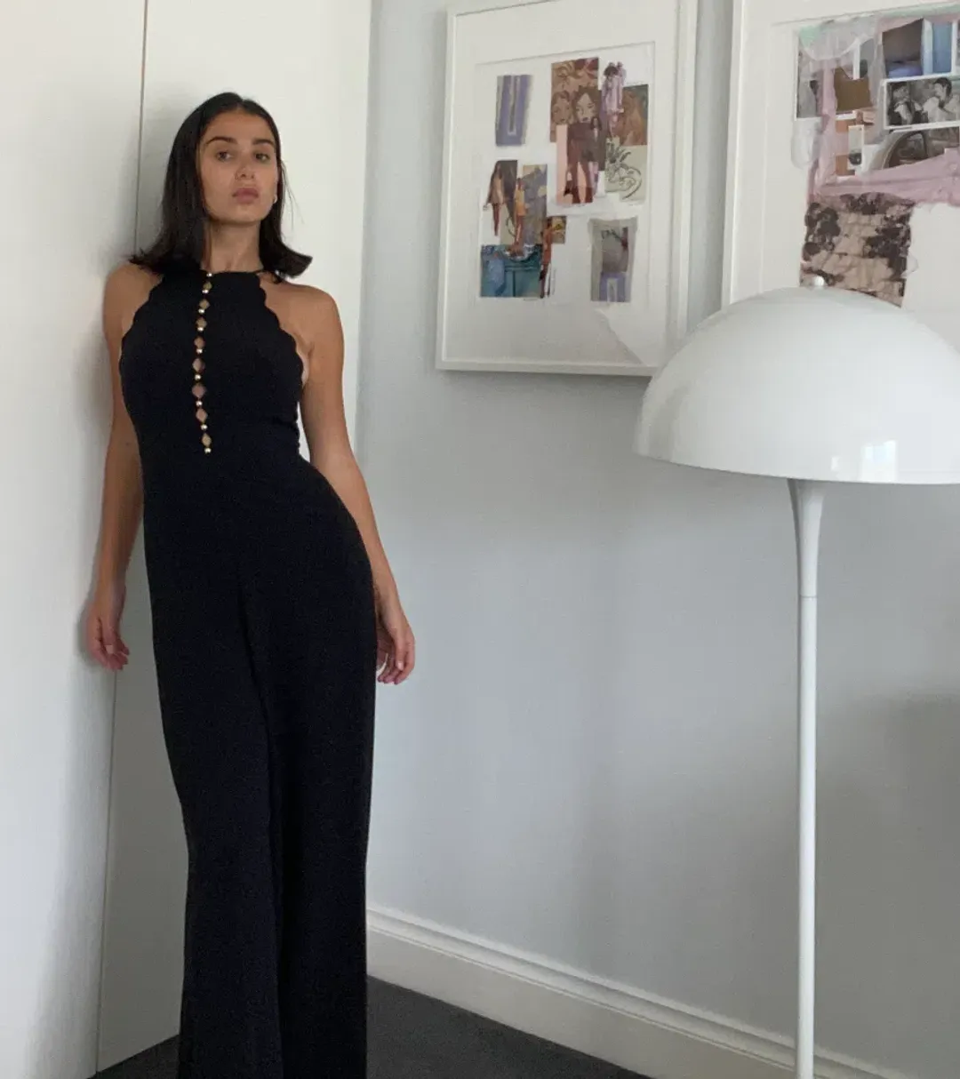 Zimmermann Scollop Edged Jumpsuit Black Size AU 8 for rent on The Volte - main image
