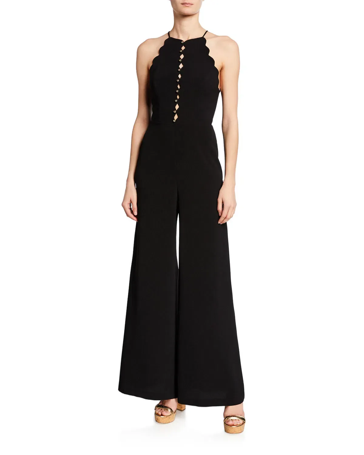 Zimmermann Scollop Edged Jumpsuit Black Size AU 8 - Image 1