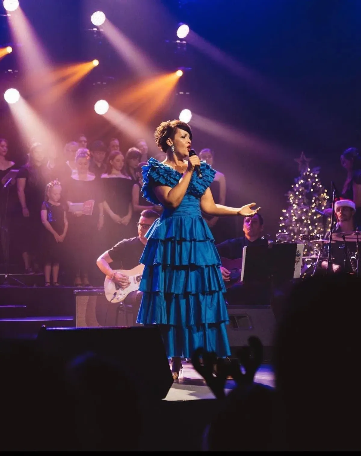 Aje Eleni Tiered Maxi And Rhythmic Frill Bodice Set Blue Size AU 12  - Image 4