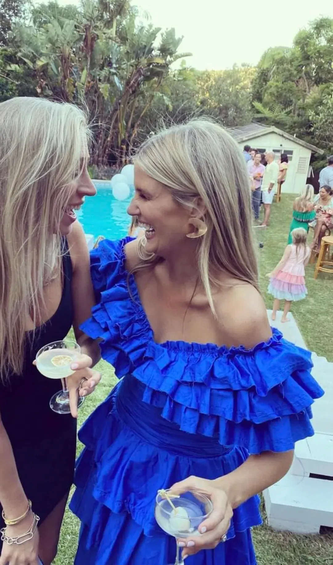 Aje Eleni Tiered Maxi And Rhythmic Frill Bodice Set Blue Size AU 12  for rent on The Volte - main image