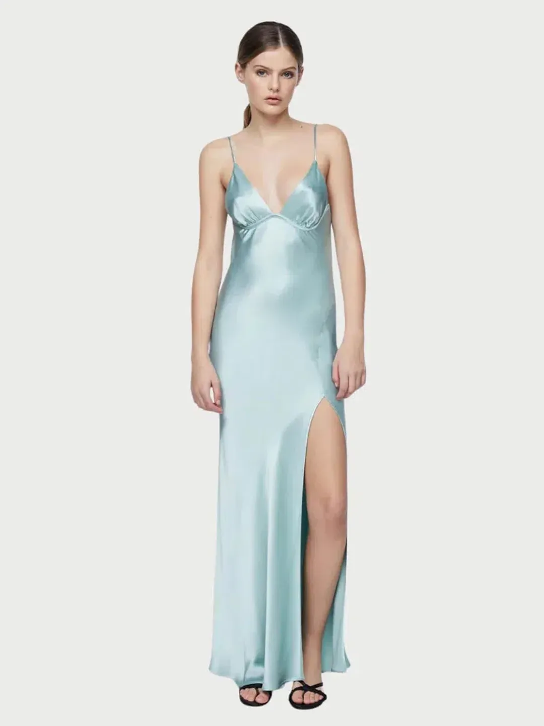 Bec & Bridge Ren Split Maxi Dress Seafoam Green Size AU 8  for rent on The Volte - main image