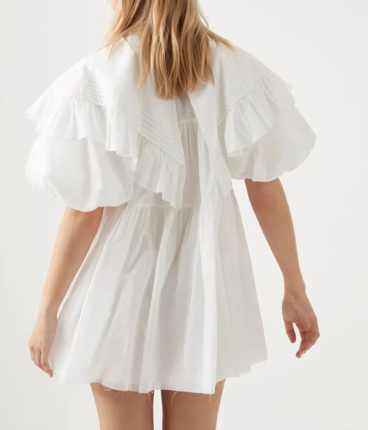 Aje Pablo Bib Smock Mini Dress Ivory Size 8 / S - Image 3