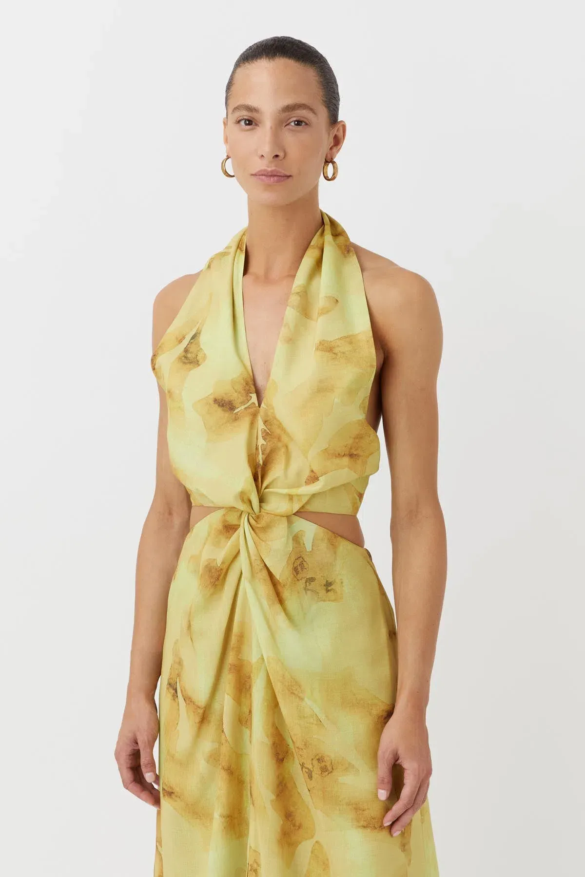Camilla and Marc Koa Cocoon Maxi Dress Yellow Print Size 10 - Image 4