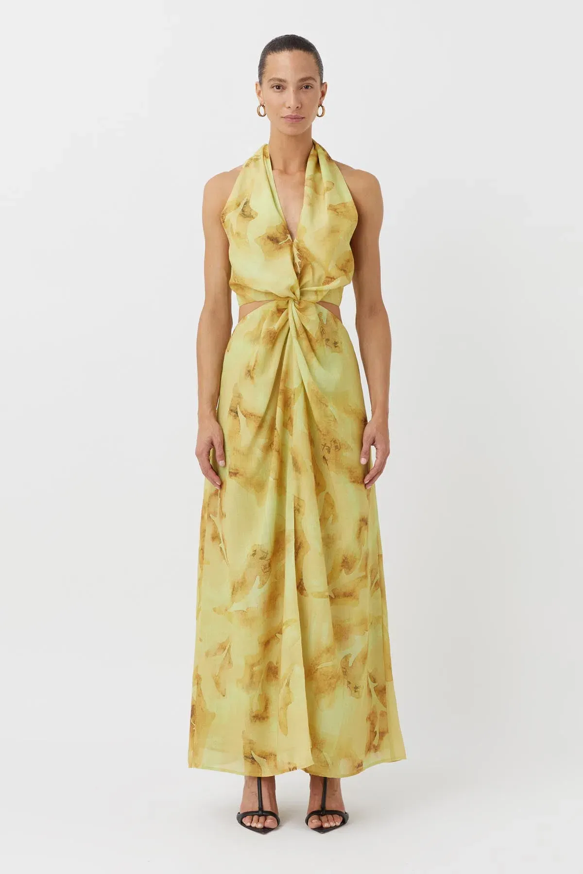 Camilla and Marc Koa Cocoon Maxi Dress Yellow Print Size 10 - Image 1