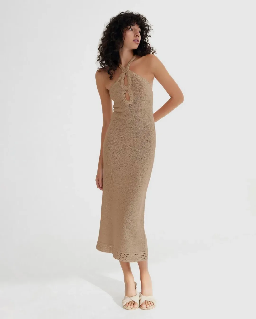 Significant Other Saoirse Midi Dress Biscuit Size 6 for rent on The Volte - main image