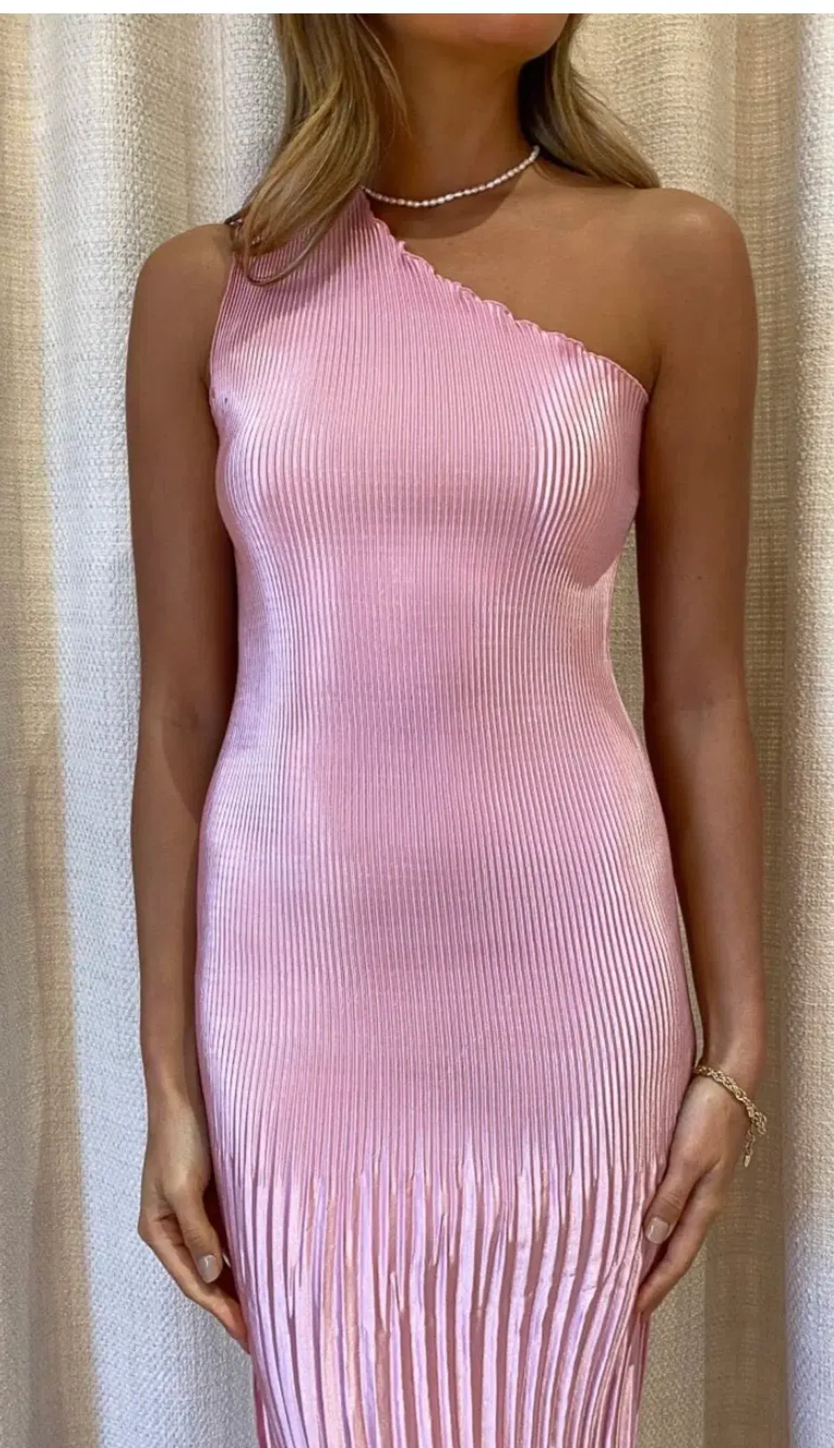 L'idée Soirée One Shoulder Dress Pink Size 6  - Image 2