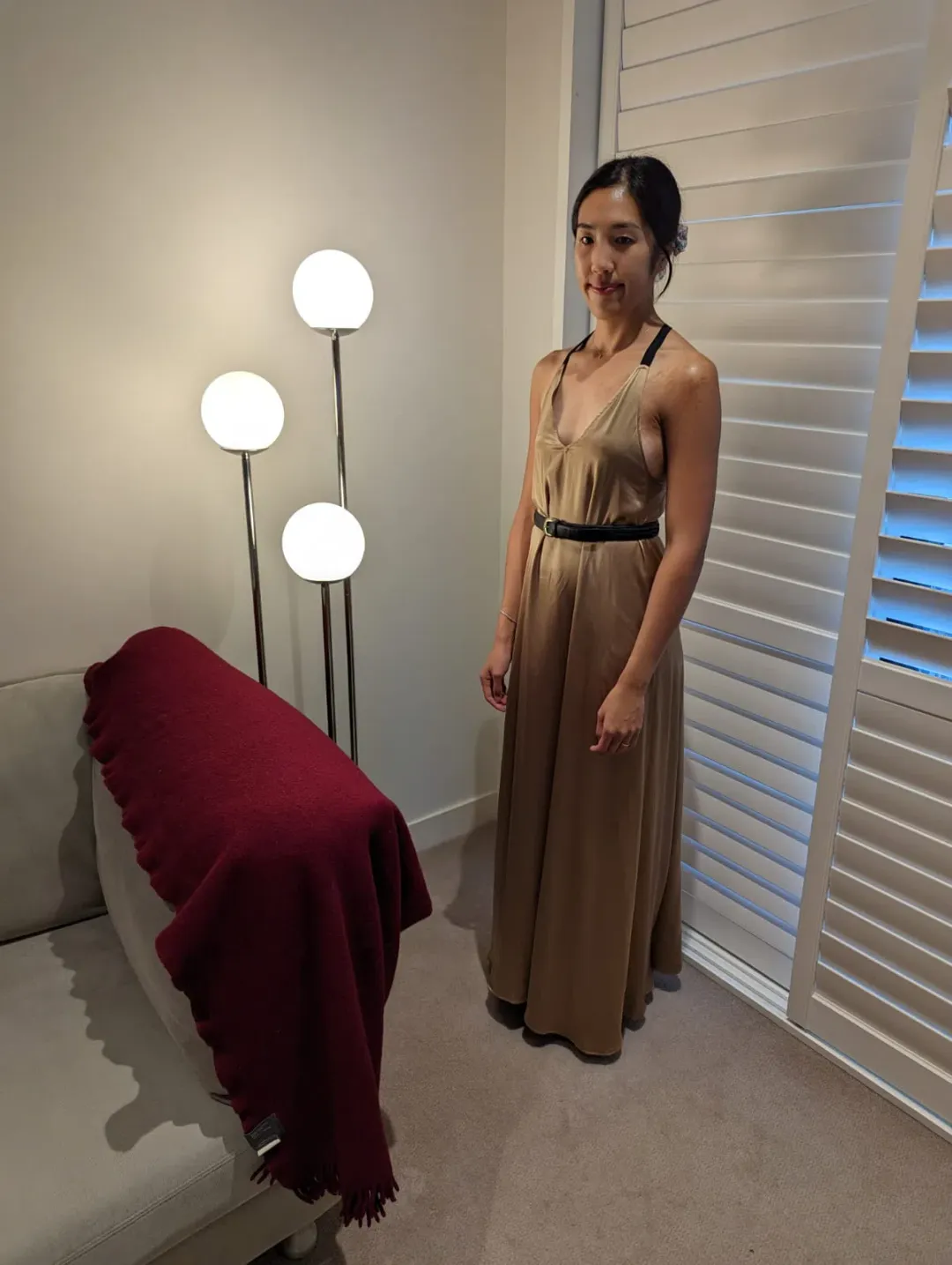 Magali Pascal Sakura Maxi Dress Gold Size XS / AU 8 for rent on The Volte - main image