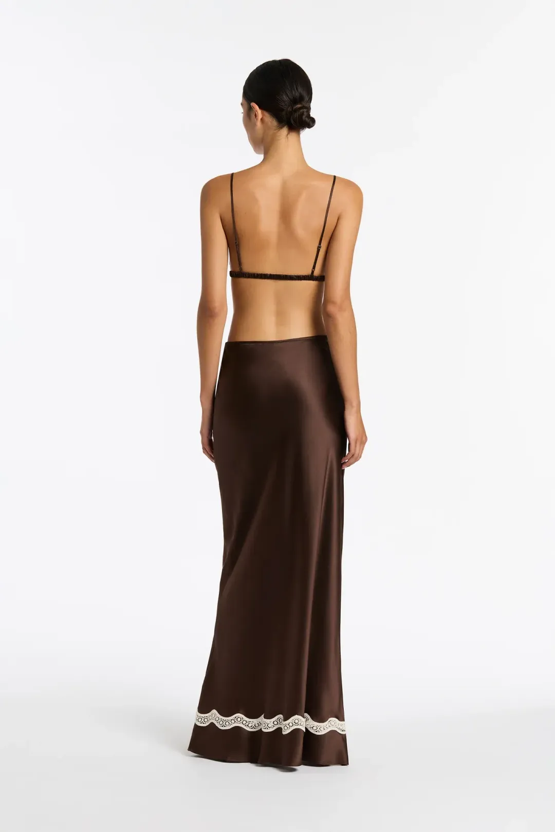 Sir the Label Selita Bralette Size 1 and Maxi Skirt Size 0 Set Brown for rent on The Volte - main image