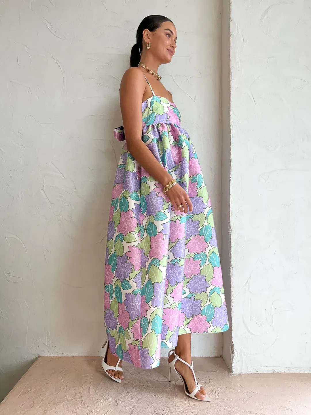 Alemais Luella Midi Dress Multi Coloured Size AU 8 for rent on The Volte - main image