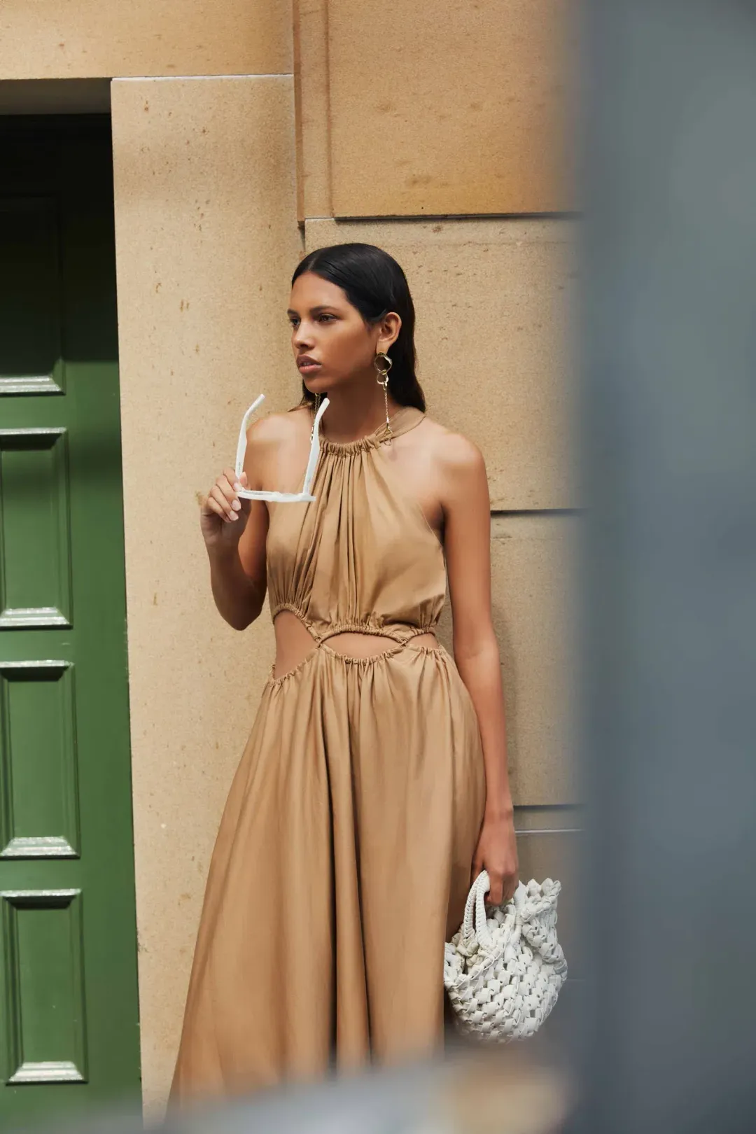 Aje Henriette Tie Strap Midi Dress Willow Size 12 for rent on The Volte - main image