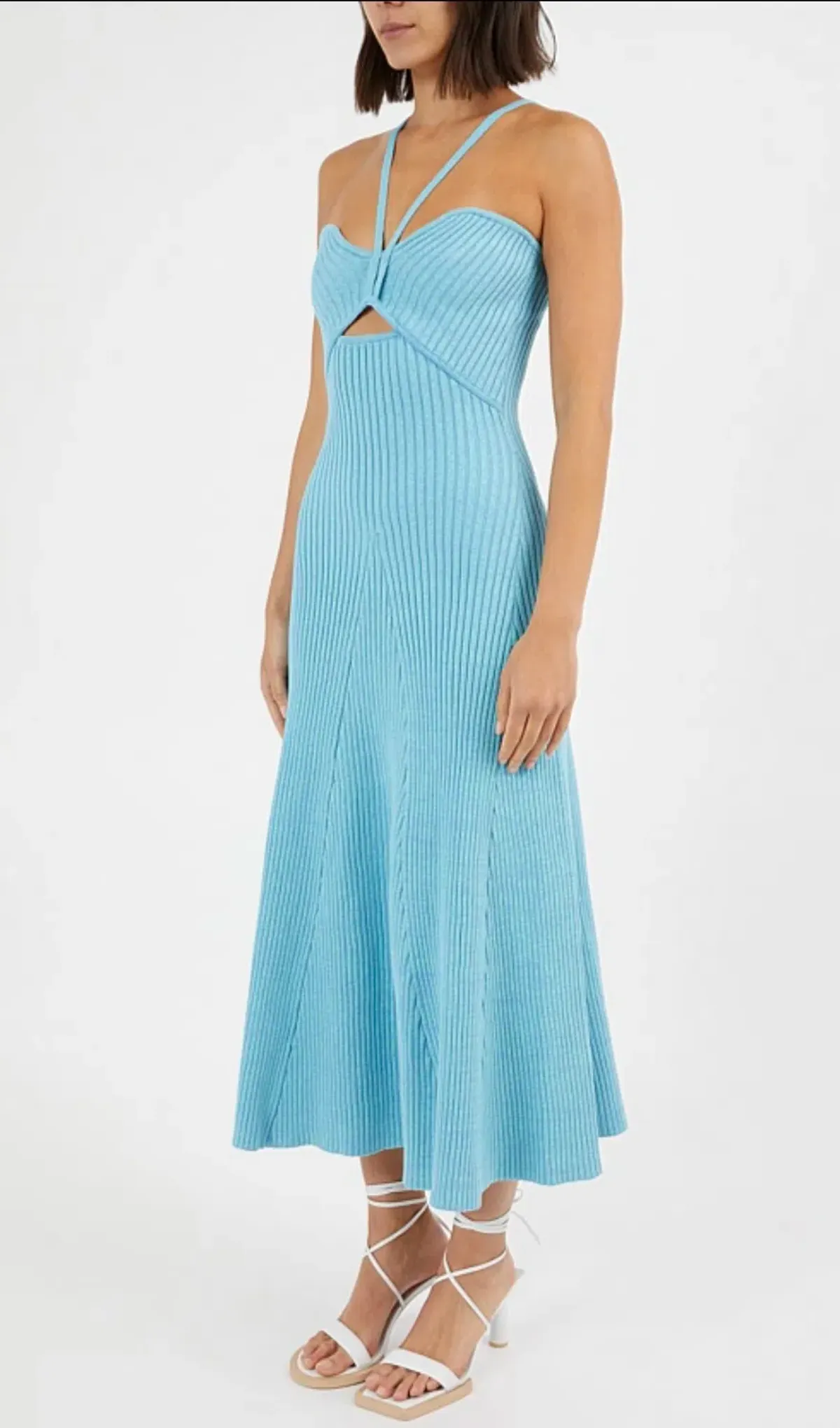 Anna Quan Galina Rib Knit Midi Dress Blue Size S / AU 8  - Image 2