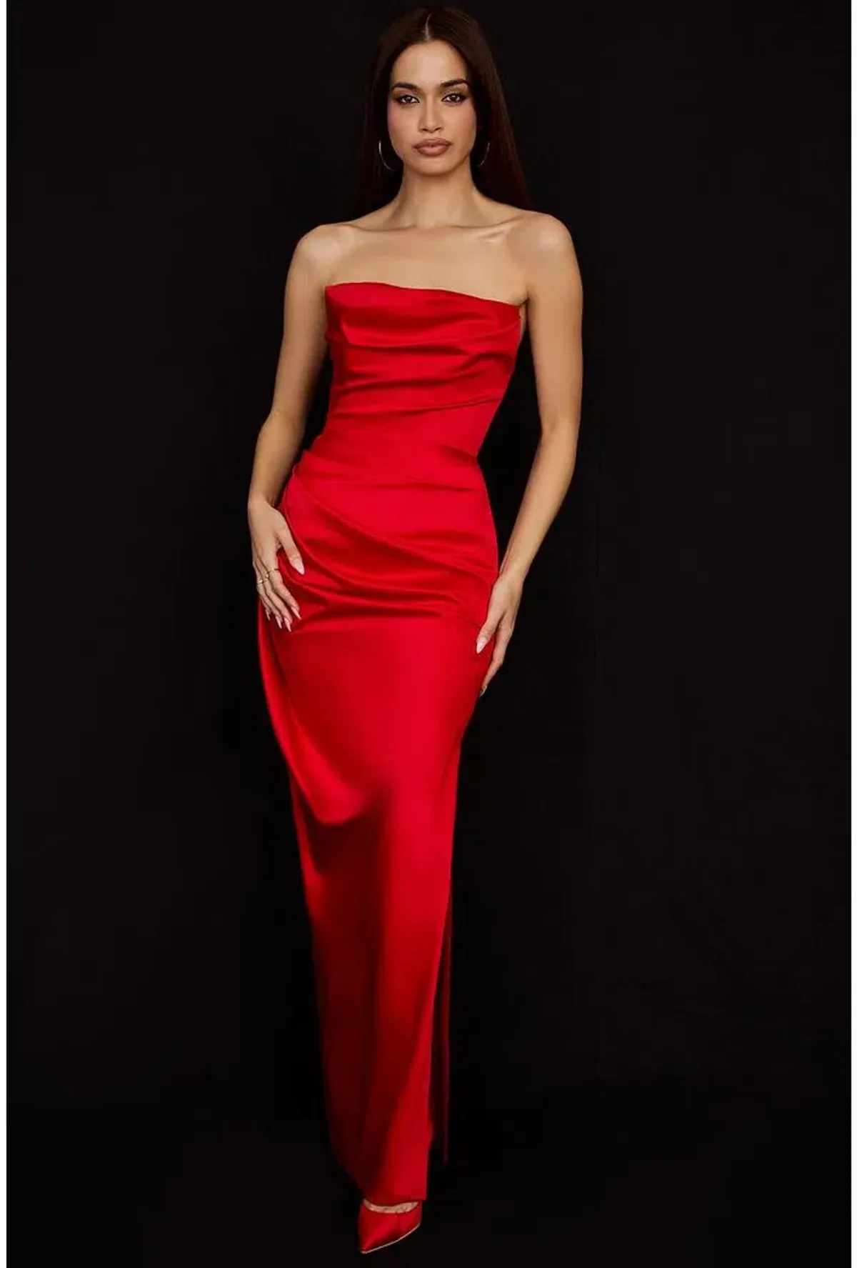 House of CB Adrienne Midi Dress Red Size M/Au 10 - Image 1