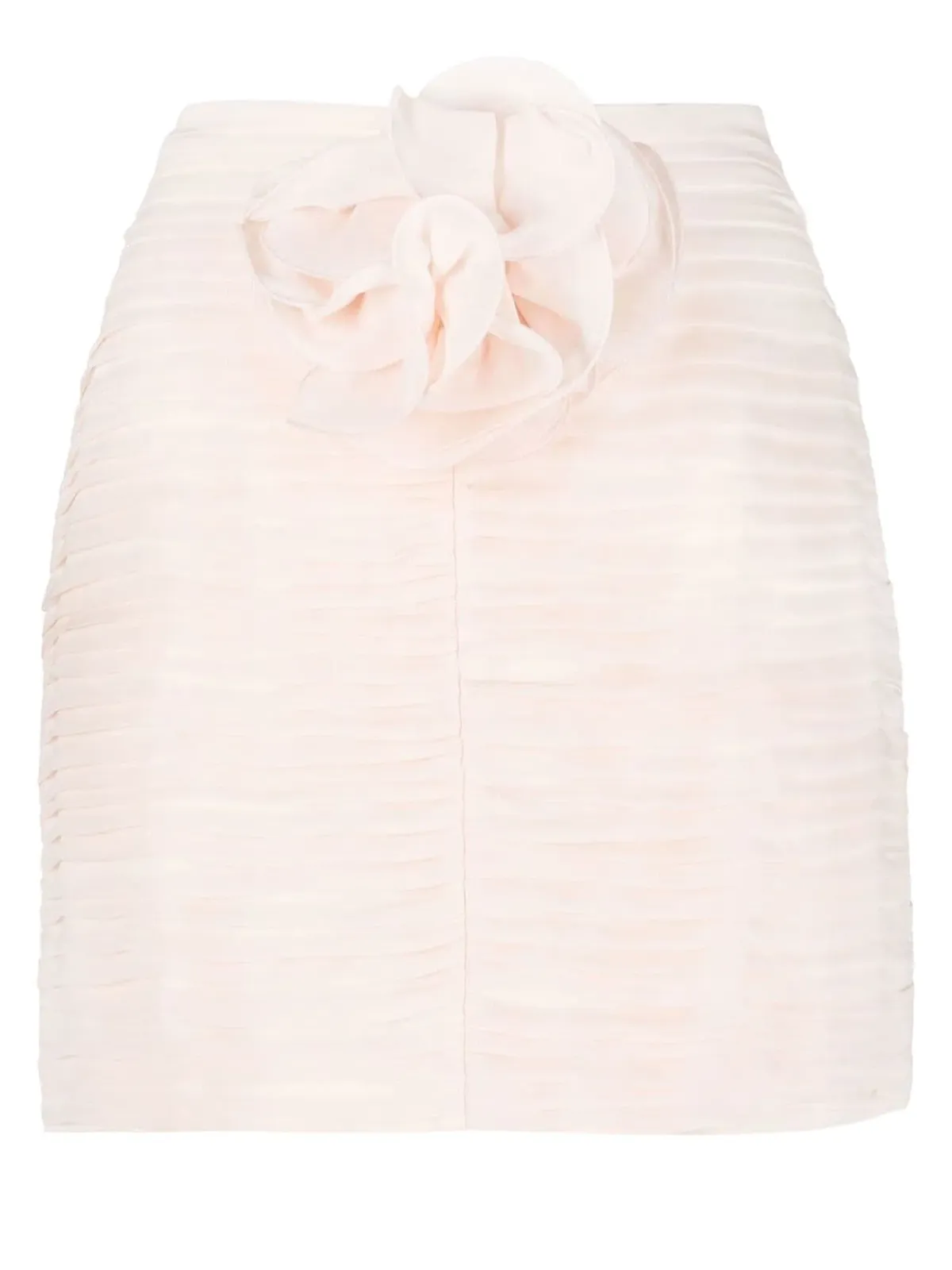 Magda Butrym Ruched Rose Silk Chiffon Mini Skirt Blush Size 8 - Image 3