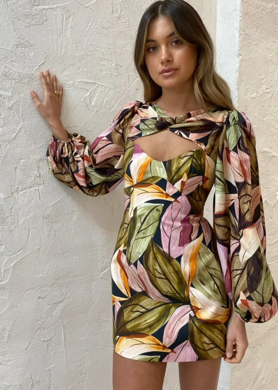 Acler Meadow Mini Dress in Falling Leaves Size 8 for rent on The Volte - main image